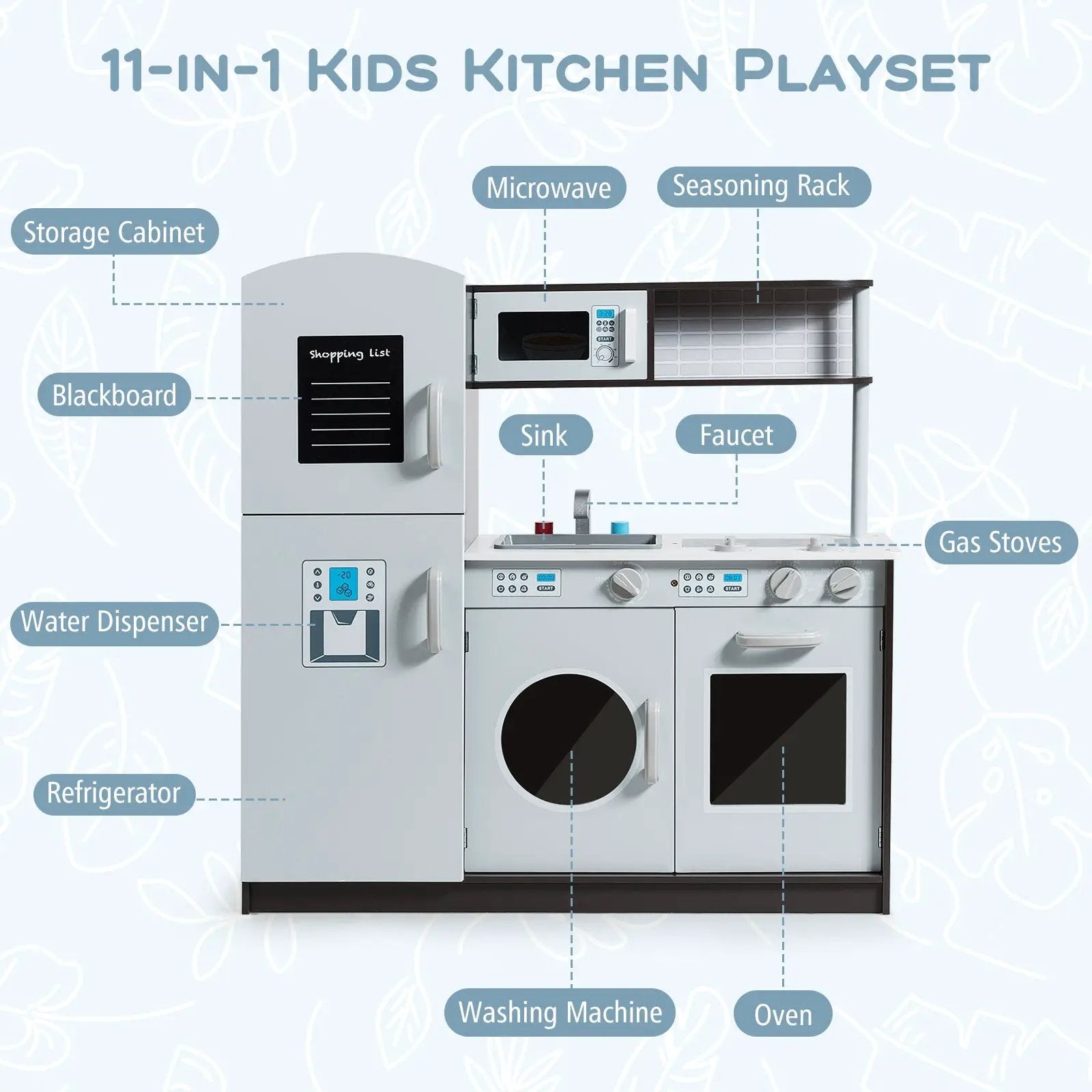 Kids Pretend Play Kitchen Cooking Set with Simulated Sound by DirectDeals