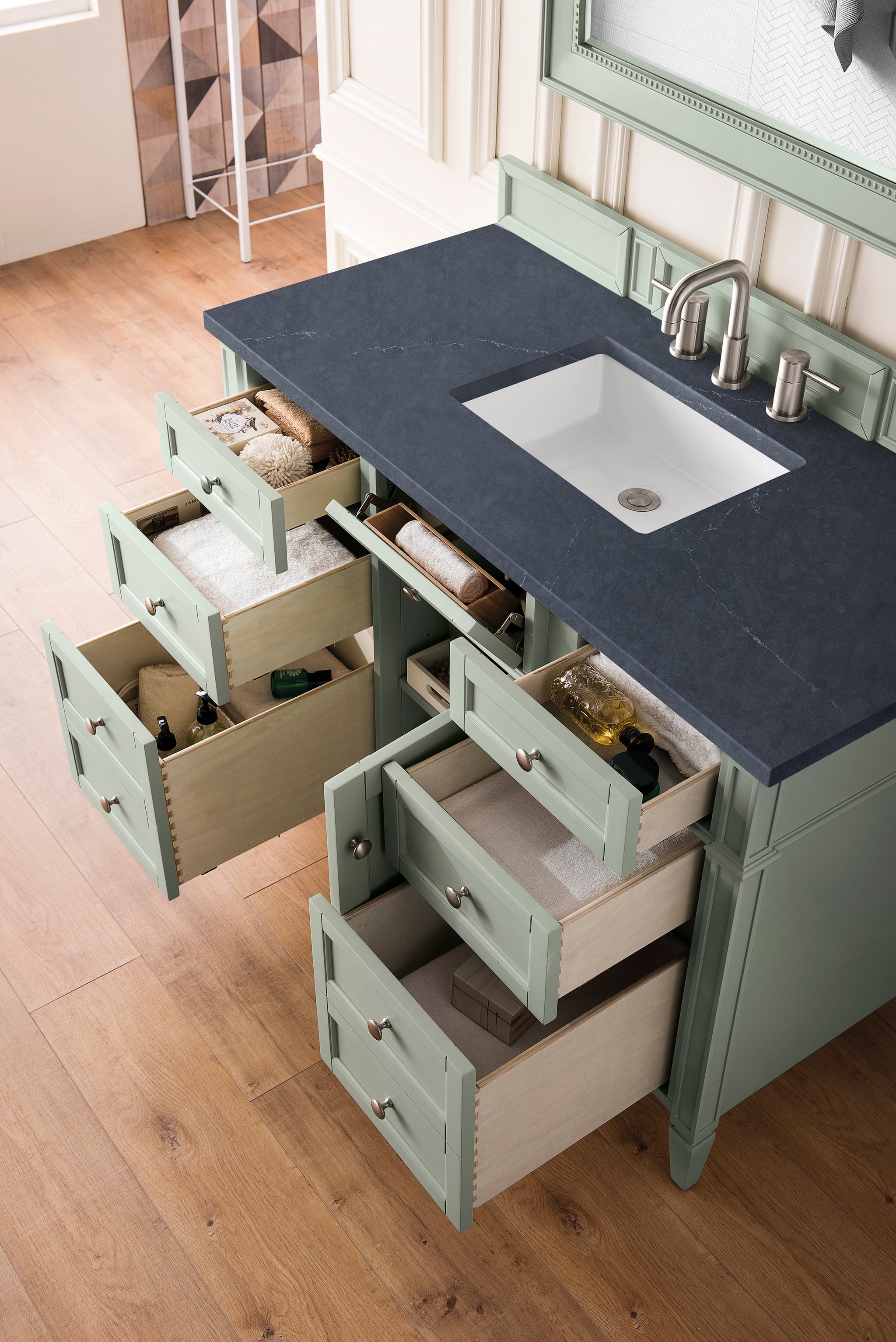 James Martin Brittany 48" Single Bathroom Vanity, Sage Green, view 30