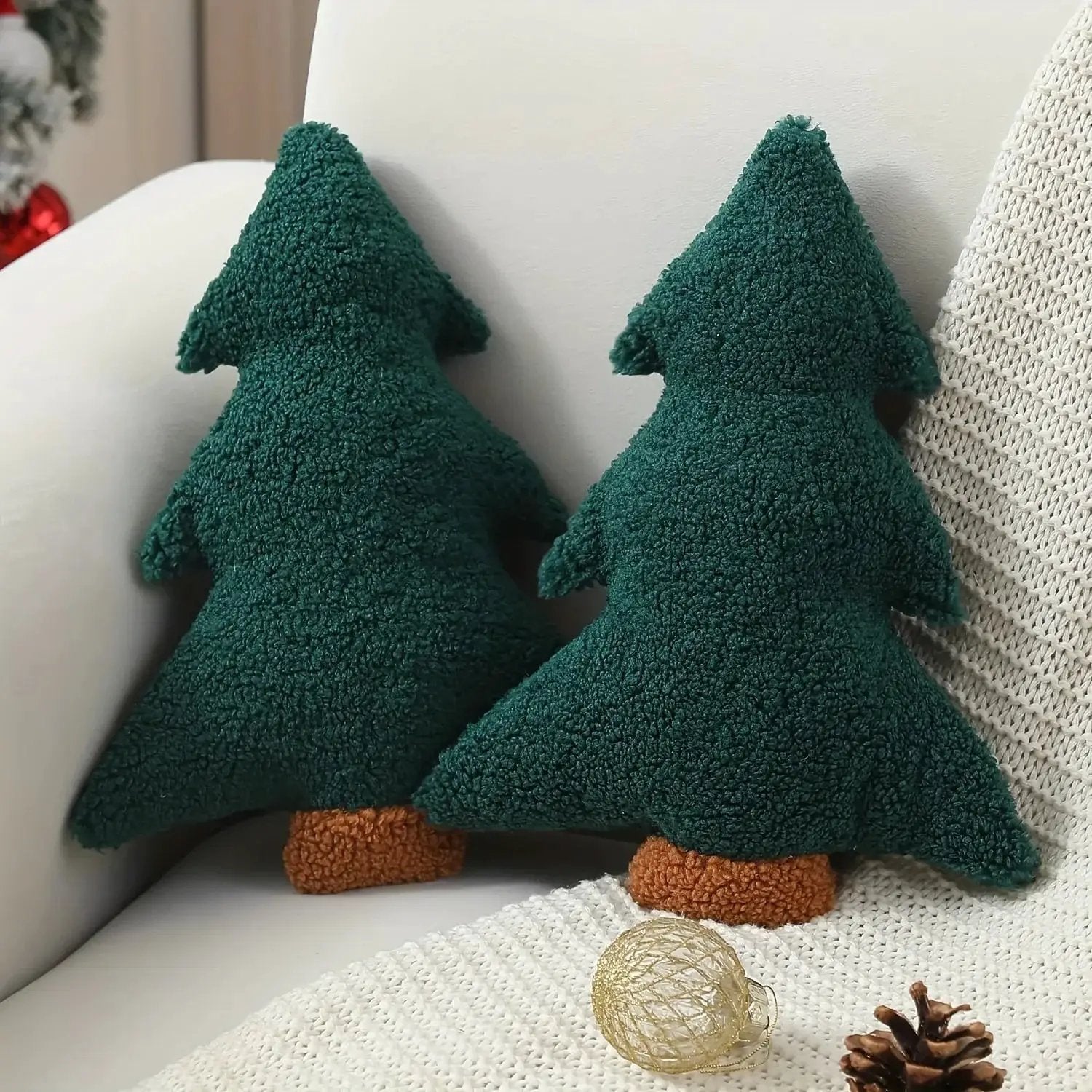 Plush Dog Toy - Soft Christmas Tree Pillow with Red & Green Design by House Of Avana
