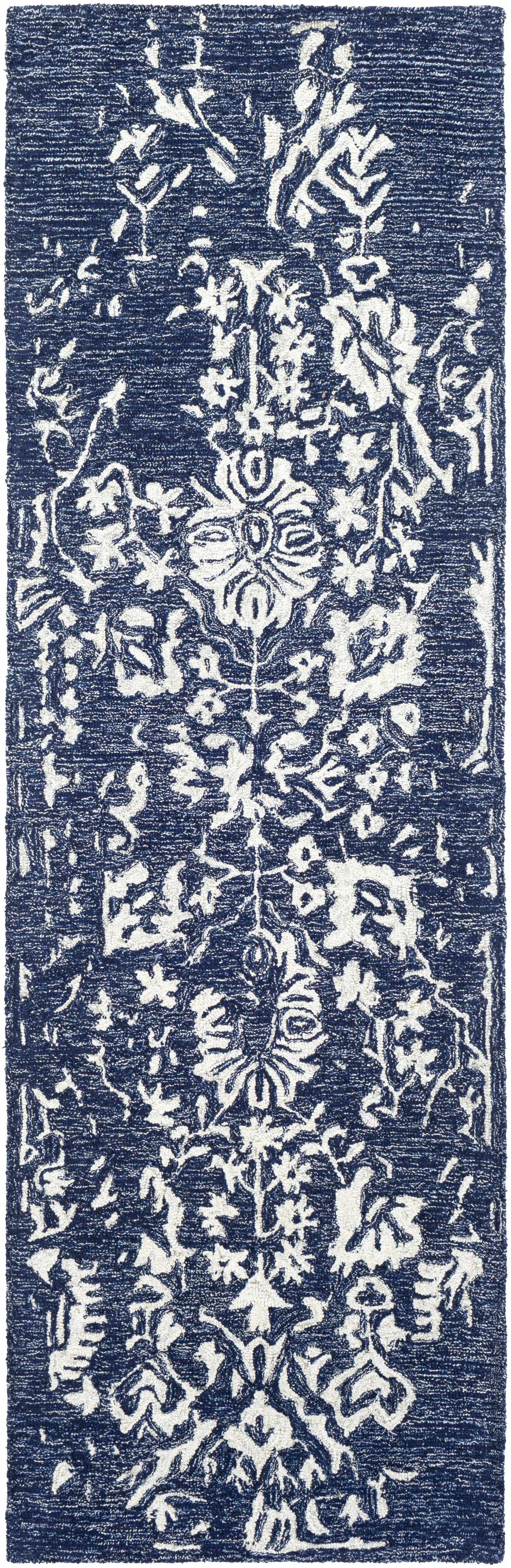 Poole Navy Wool Area Carpet by Boutique Rugs