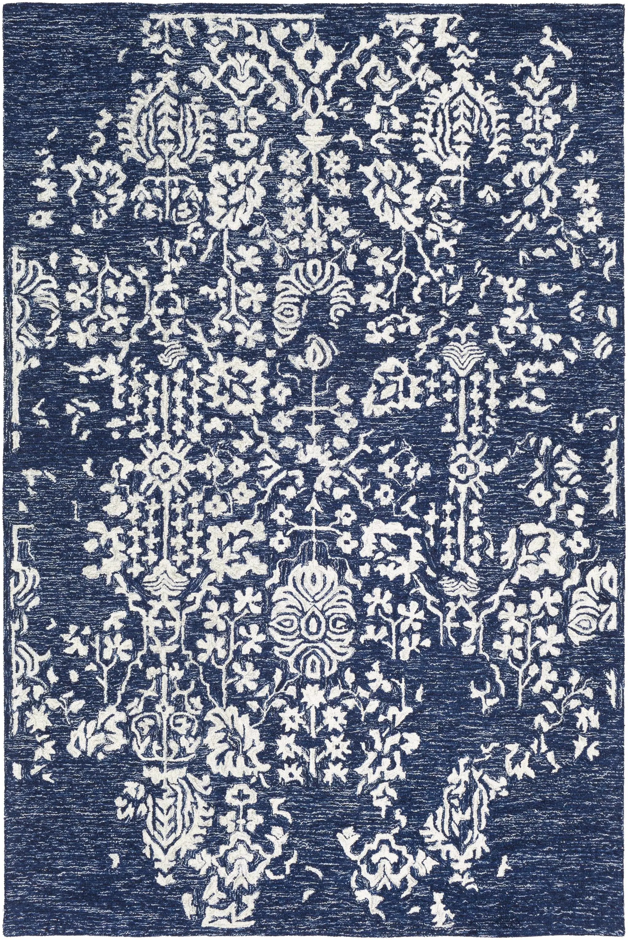 Poole Navy Wool Area Carpet by Boutique Rugs