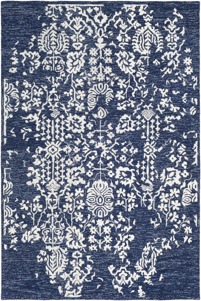 Poole Navy Wool Area Carpet by Boutique Rugs