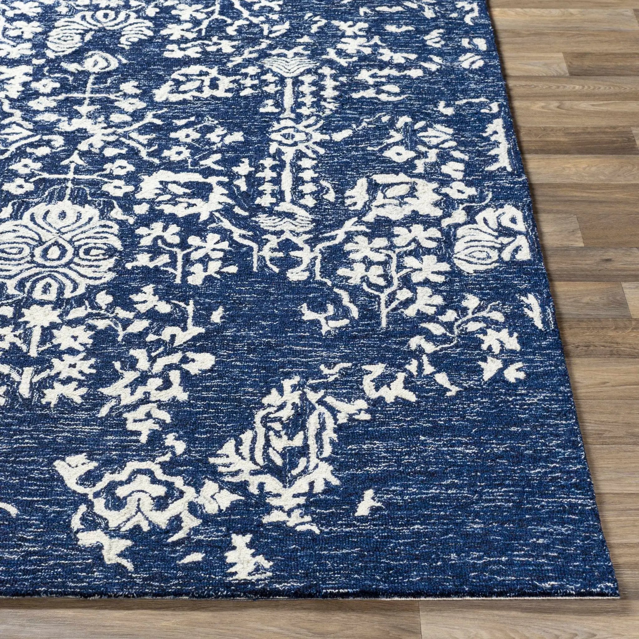 Poole Navy Wool Area Carpet by Boutique Rugs