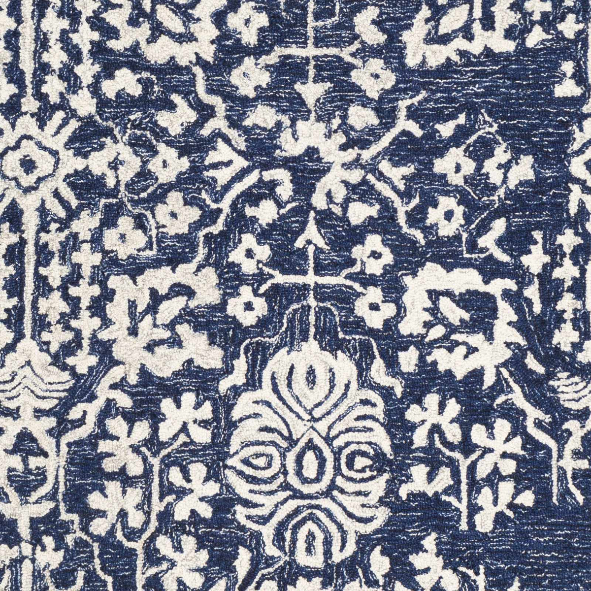 Poole Navy Wool Area Carpet, sample swatch