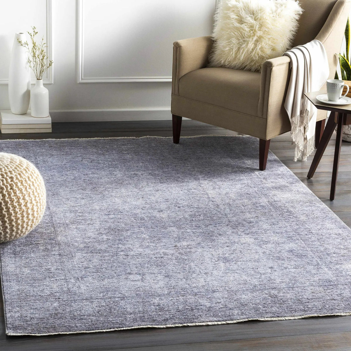 Plympton Carved Statement Rug - Clearance, installed in a room