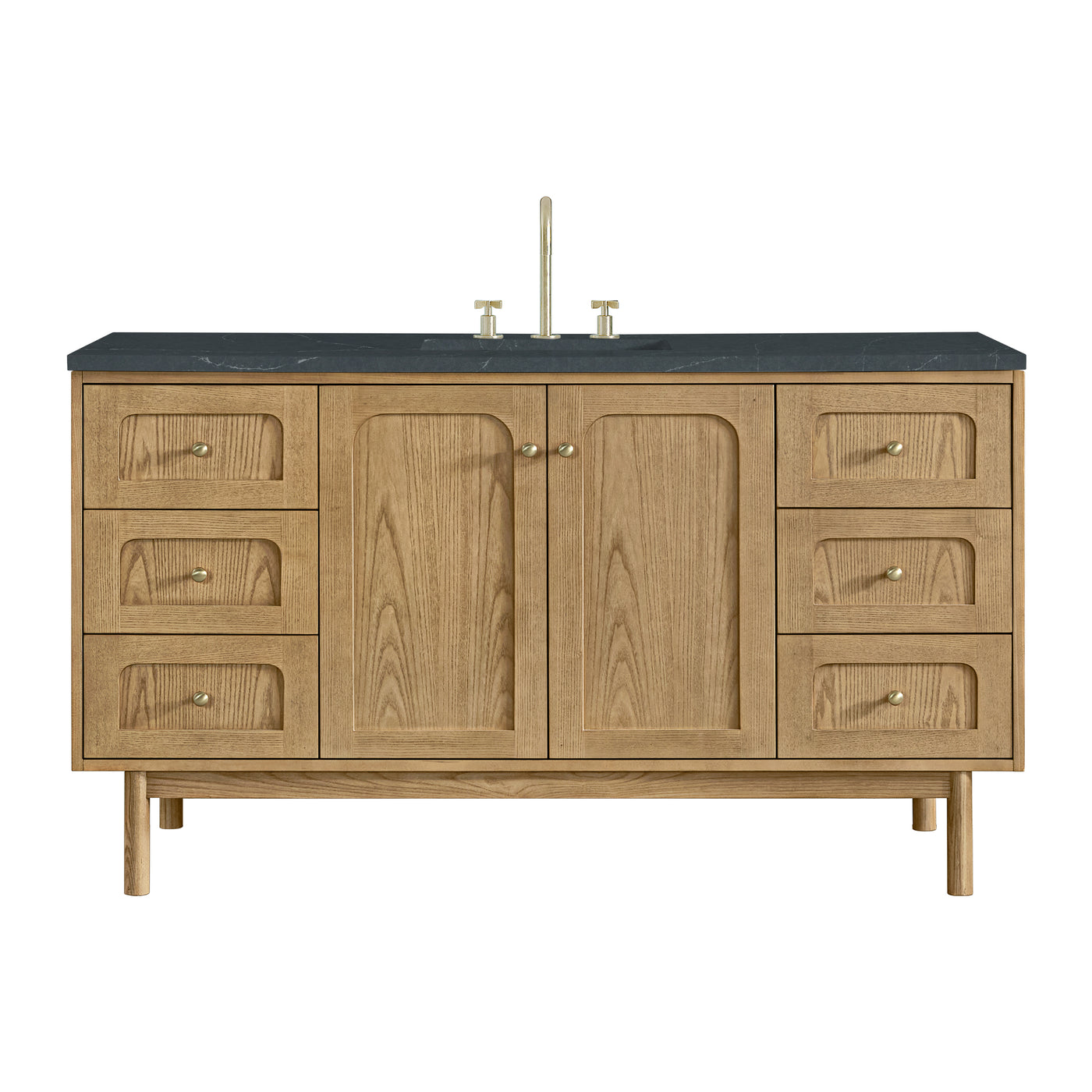 James Martin Laurent 60" Dual Mount Single Bathroom Vanity, Light Natural Oak, view 40