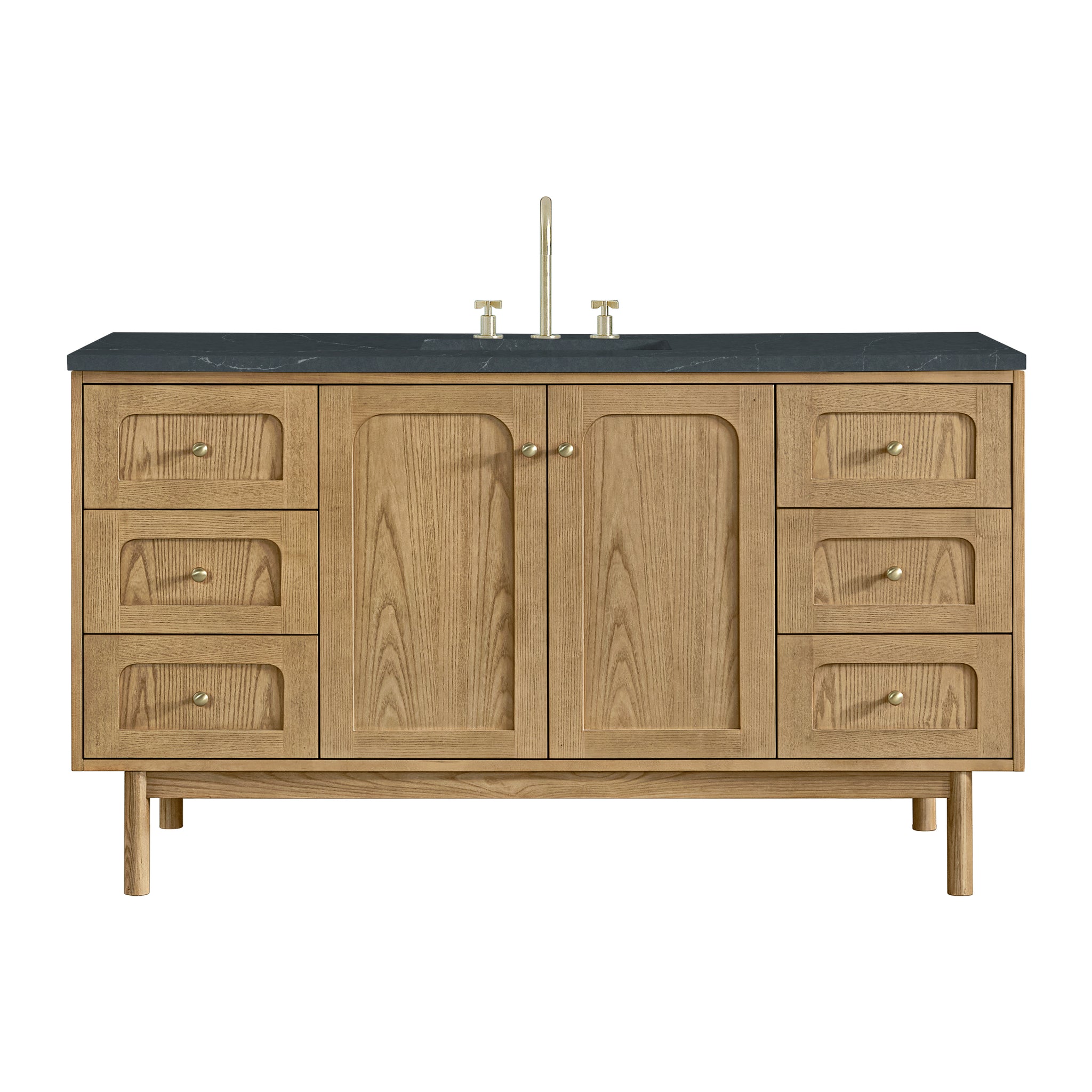 James Martin Laurent 60" Dual Mount Single Bathroom Vanity, Light Natural Oak, view 40