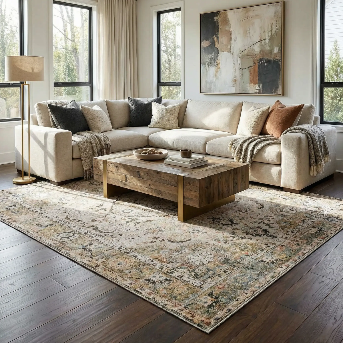 Standon Vintage Flat Pile Washable Rug, photo 2 of 19