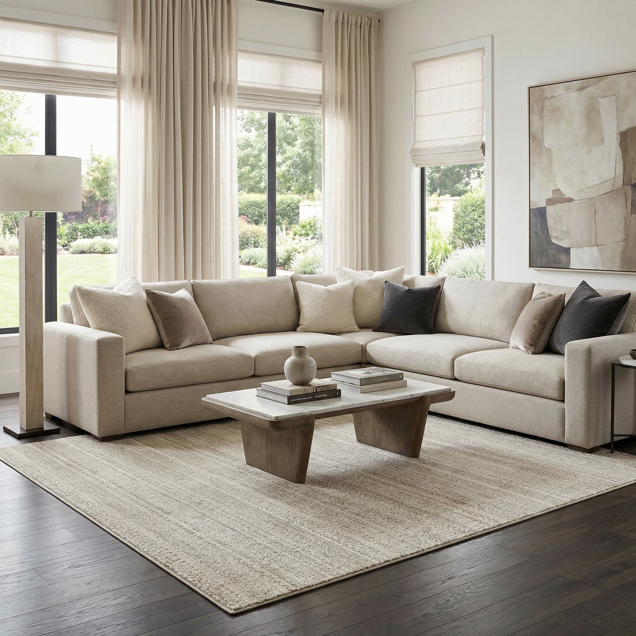 Nate Beige Tribal High Pile Carpet by Boutique Rugs