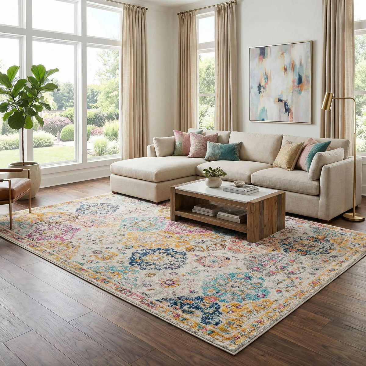 Custar Colorful Area Rug, photo 2 of 27
