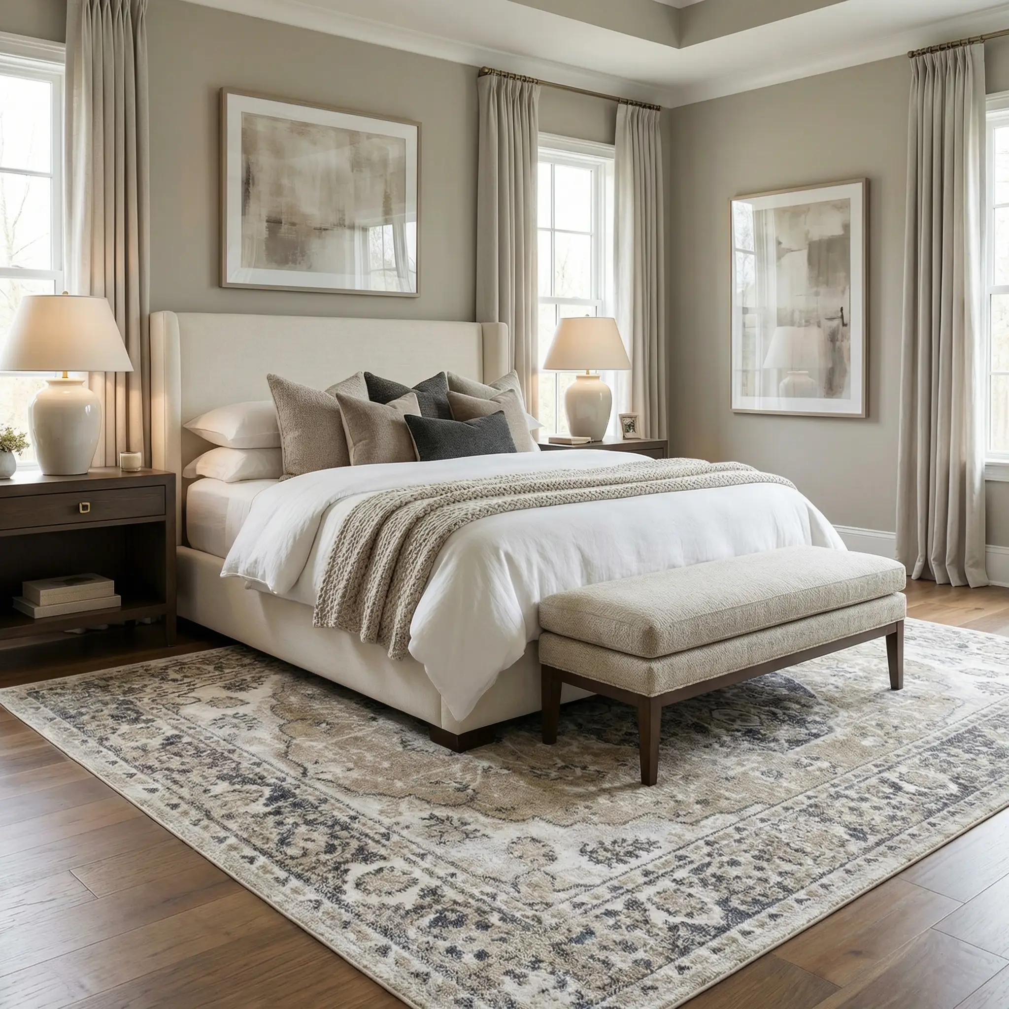Rudo Beige Flat Pile Washable Rug by Boutique Rugs