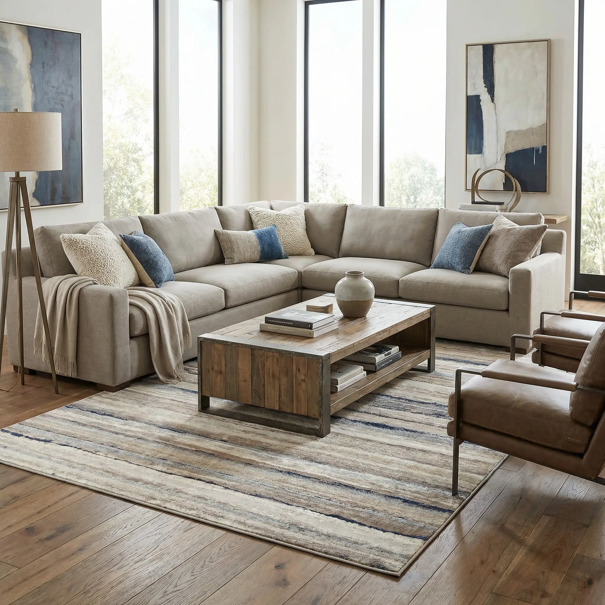 Aldavilla Abstract Striped Area Rug by Boutique Rugs