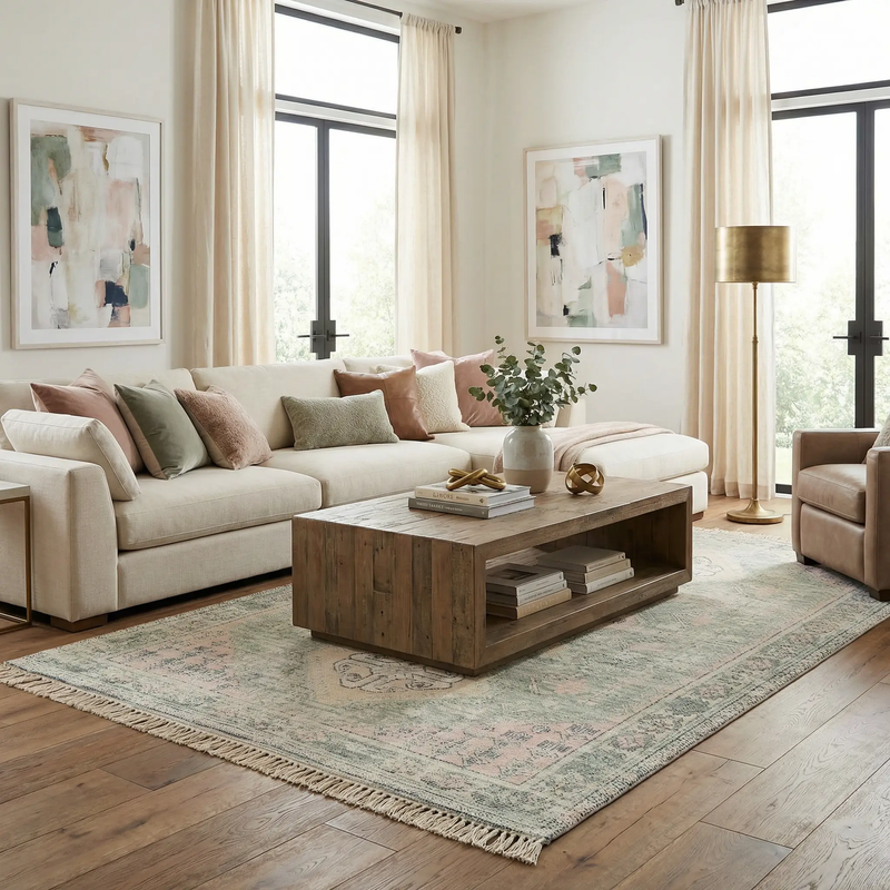 Foraker Sage Green Cotton Rug by Boutique Rugs