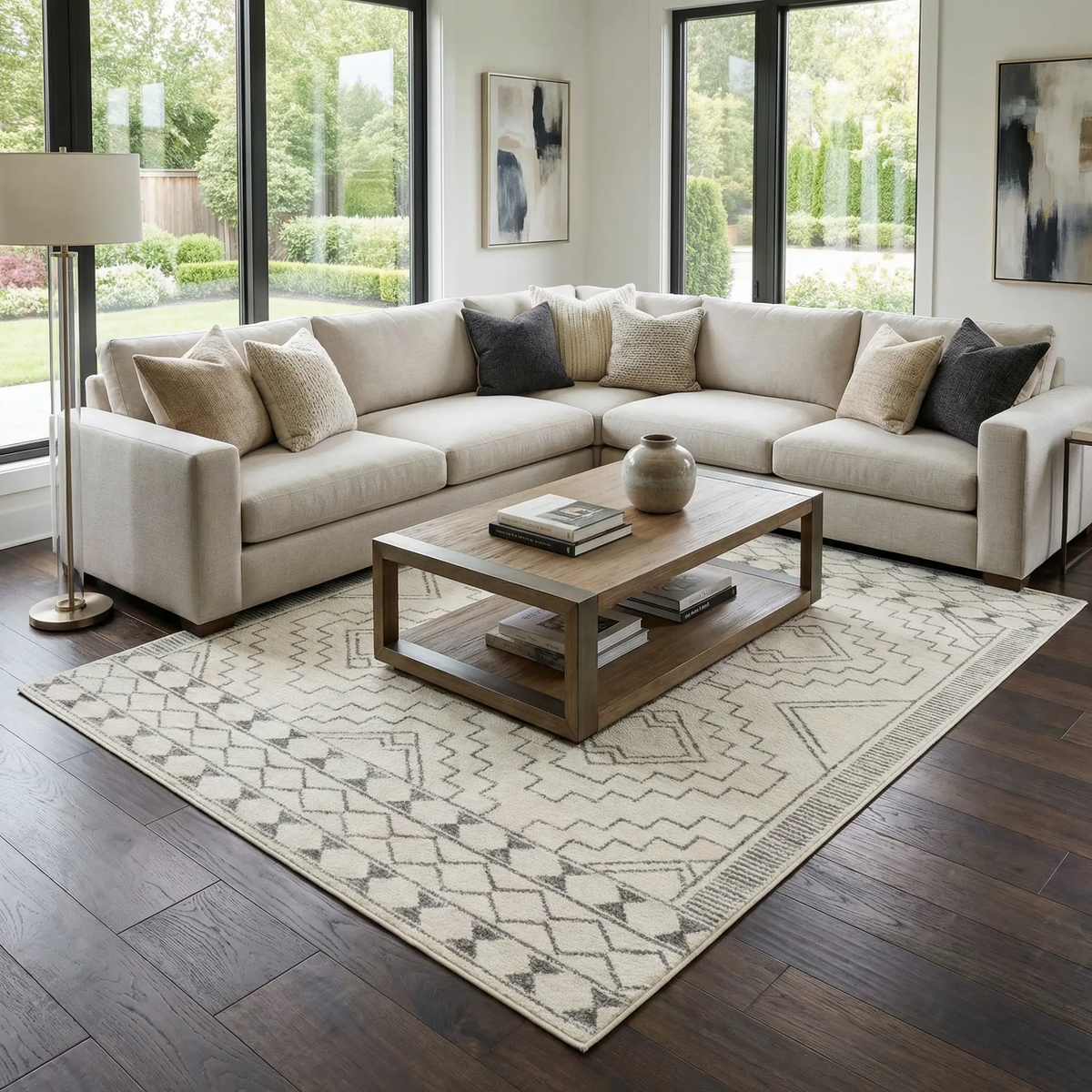 KMRSH-4614 Ivory Tribal Carpet - Clearance, photo 2 of 8