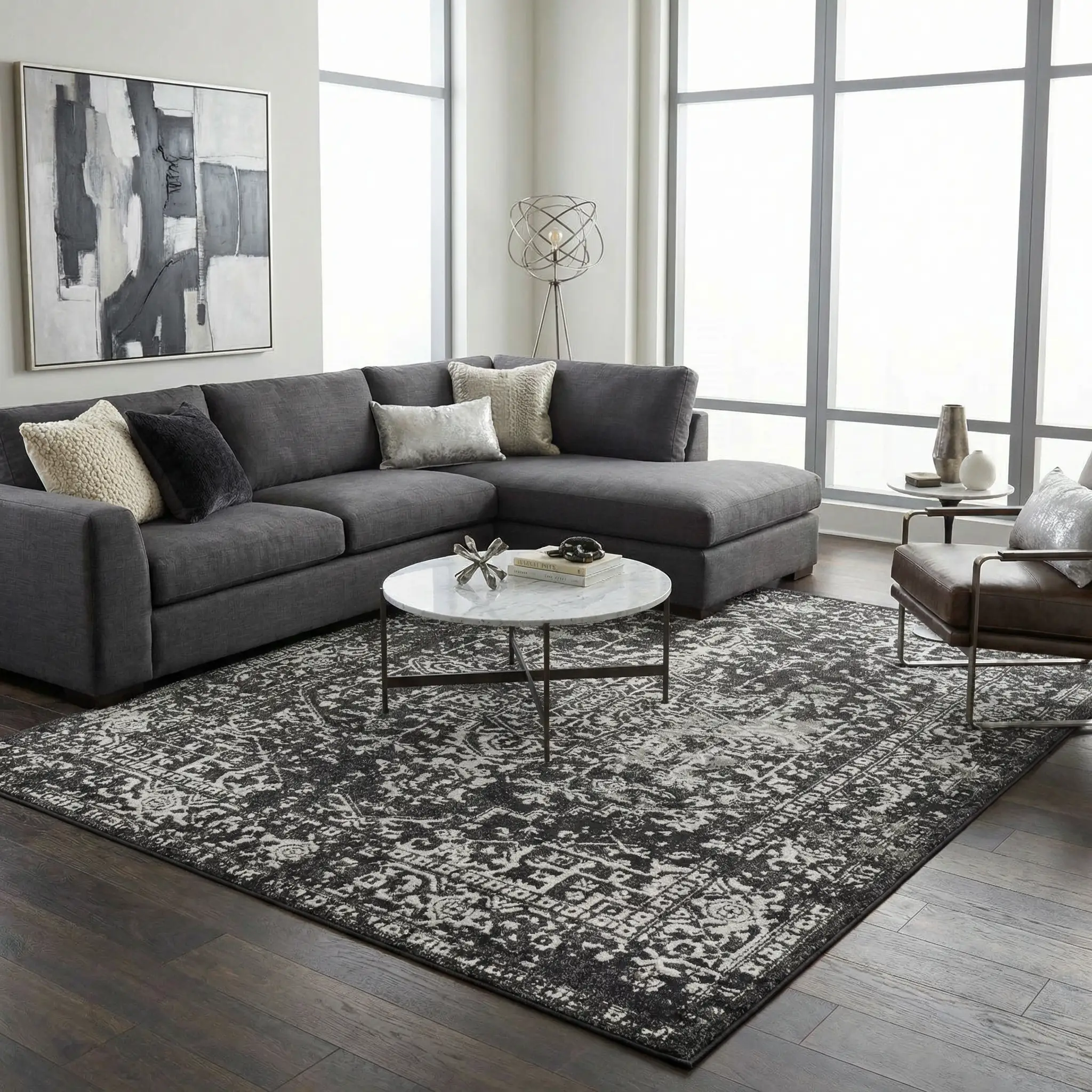 Rachel Black Area Rug by Boutique Rugs