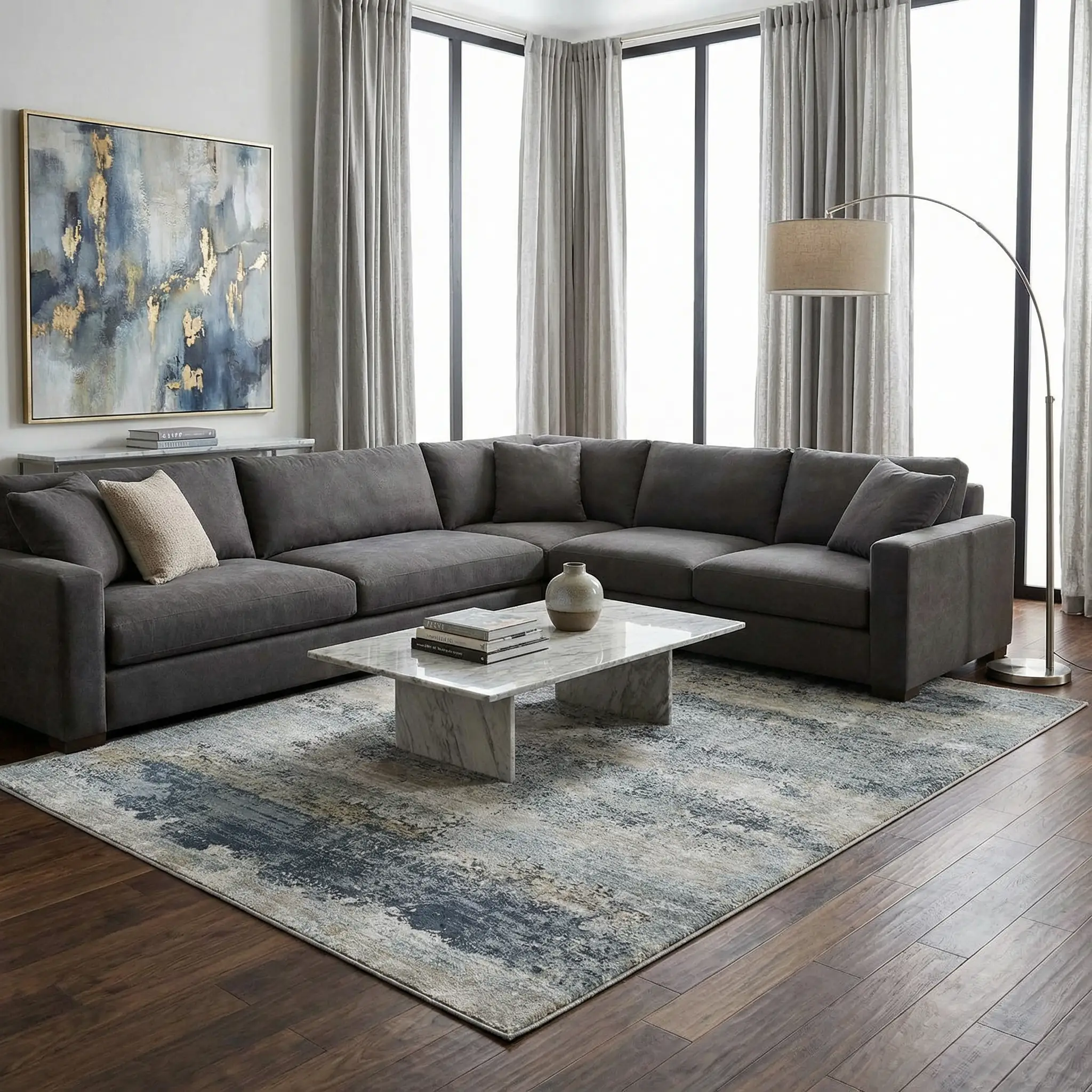 Whyalla Misty Thick Luxe Rug by Boutique Rugs