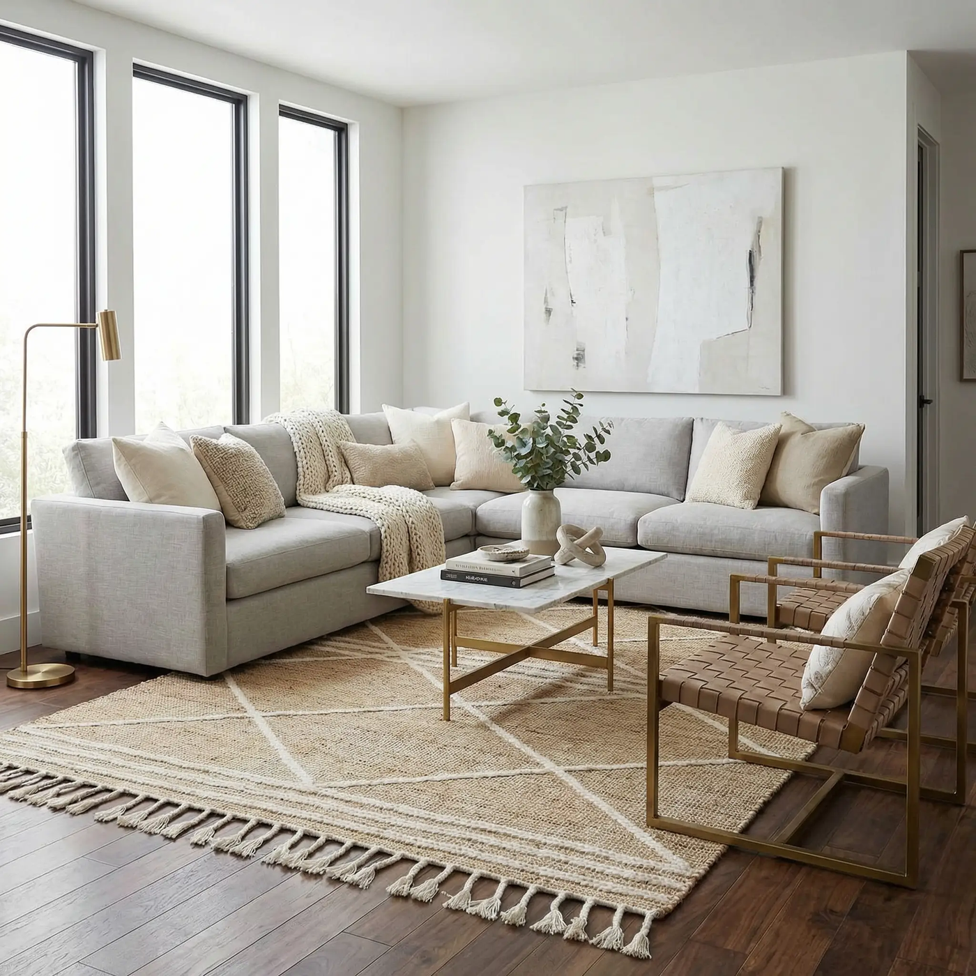 Gulnur Natural Jute&Wool Trellis Rug - Clearance by Boutique Rugs
