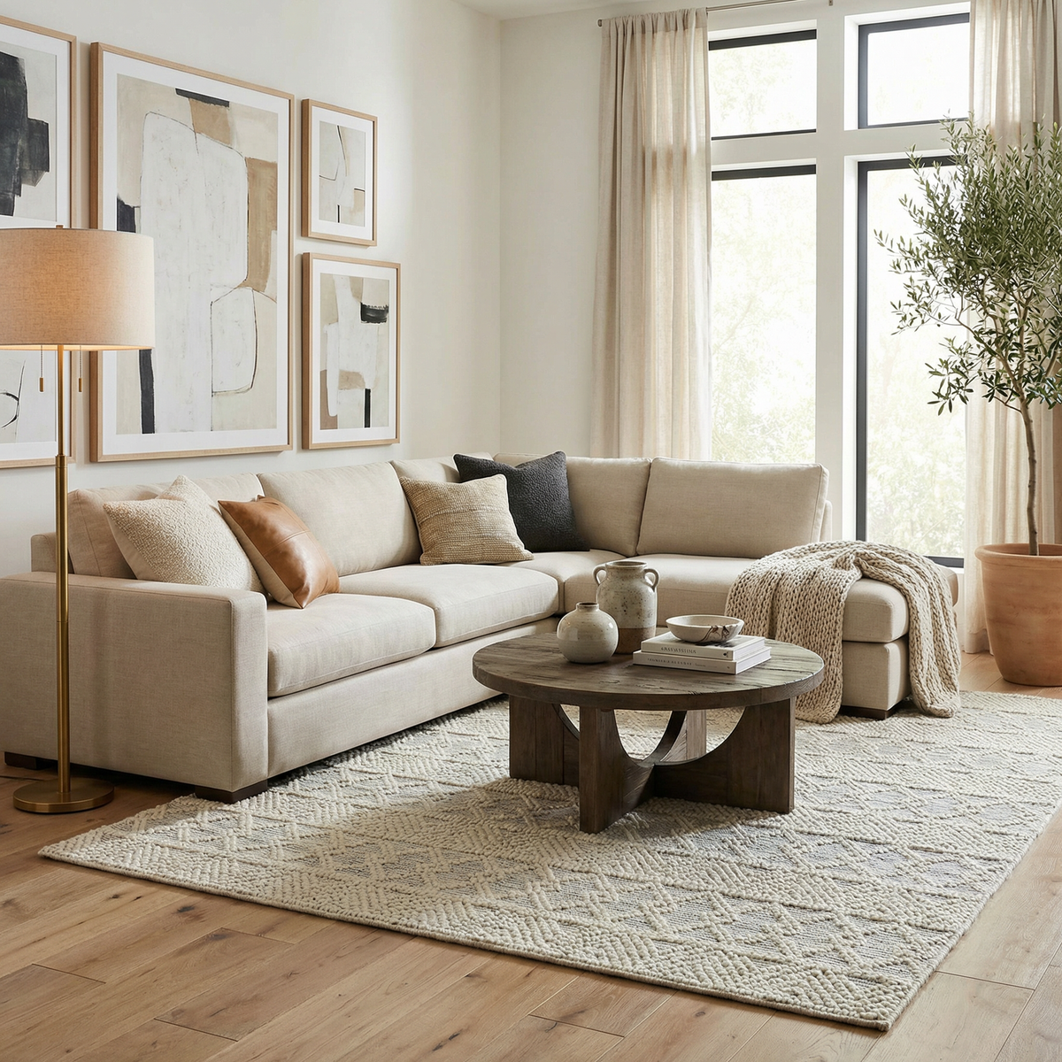 Ginter Handmade Beige Wool Rug - Clearance, photo 2 of 13