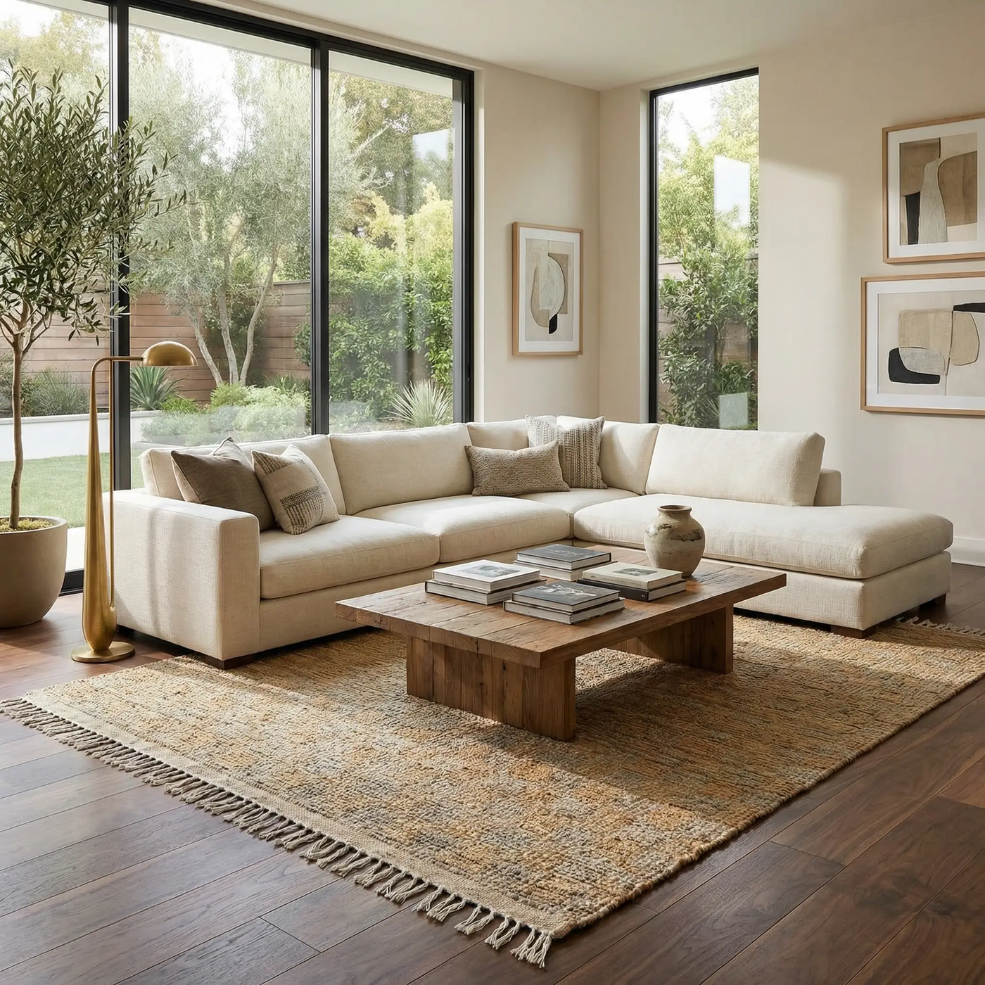Lonut Checkered Jute Area Rug - Clearance by Boutique Rugs