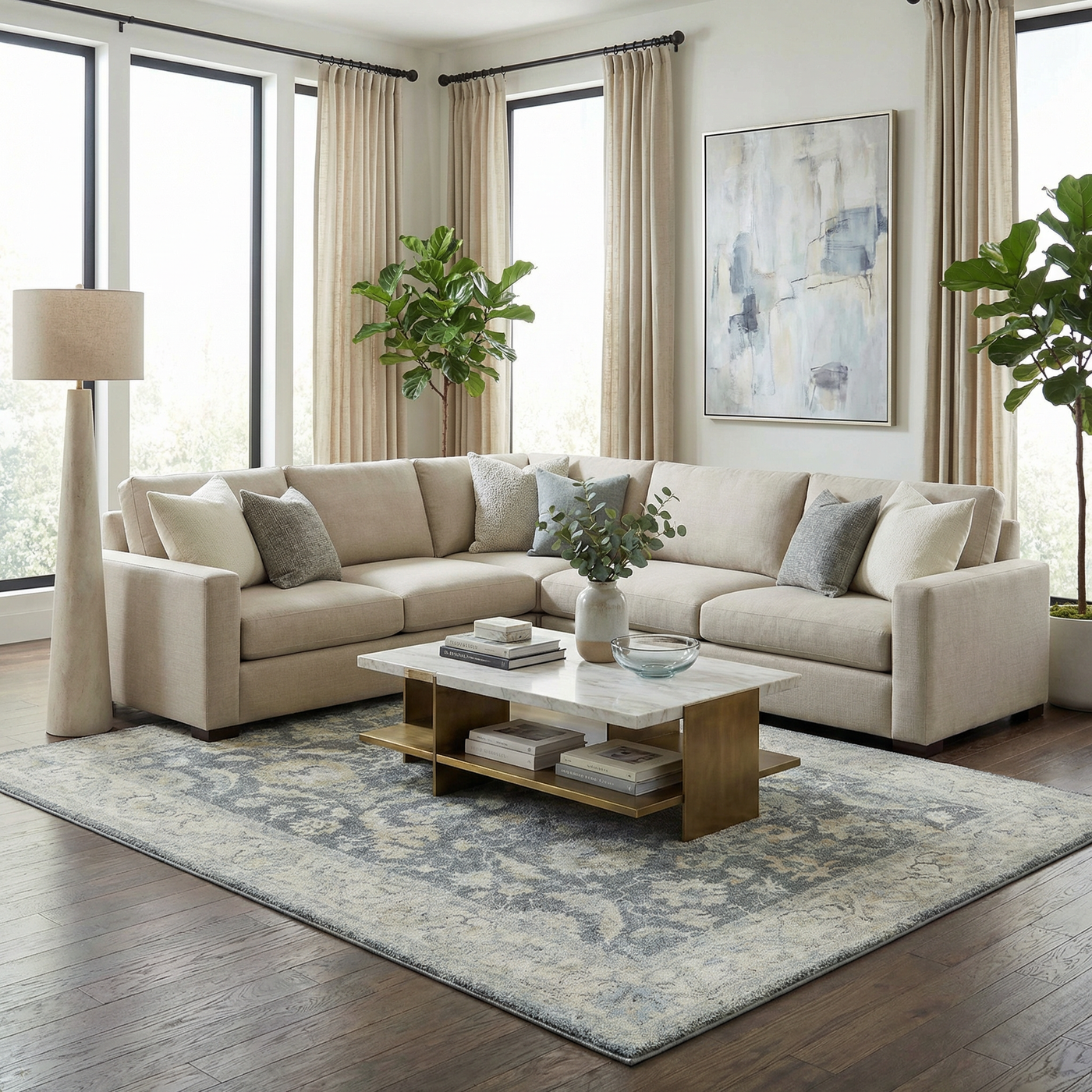 Yetta Tan Thick Luxe Area Rug by Boutique Rugs