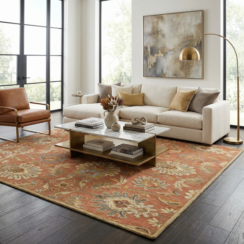 Chesterton Hand Tufted Orange 1112 Area Rug by Boutique Rugs