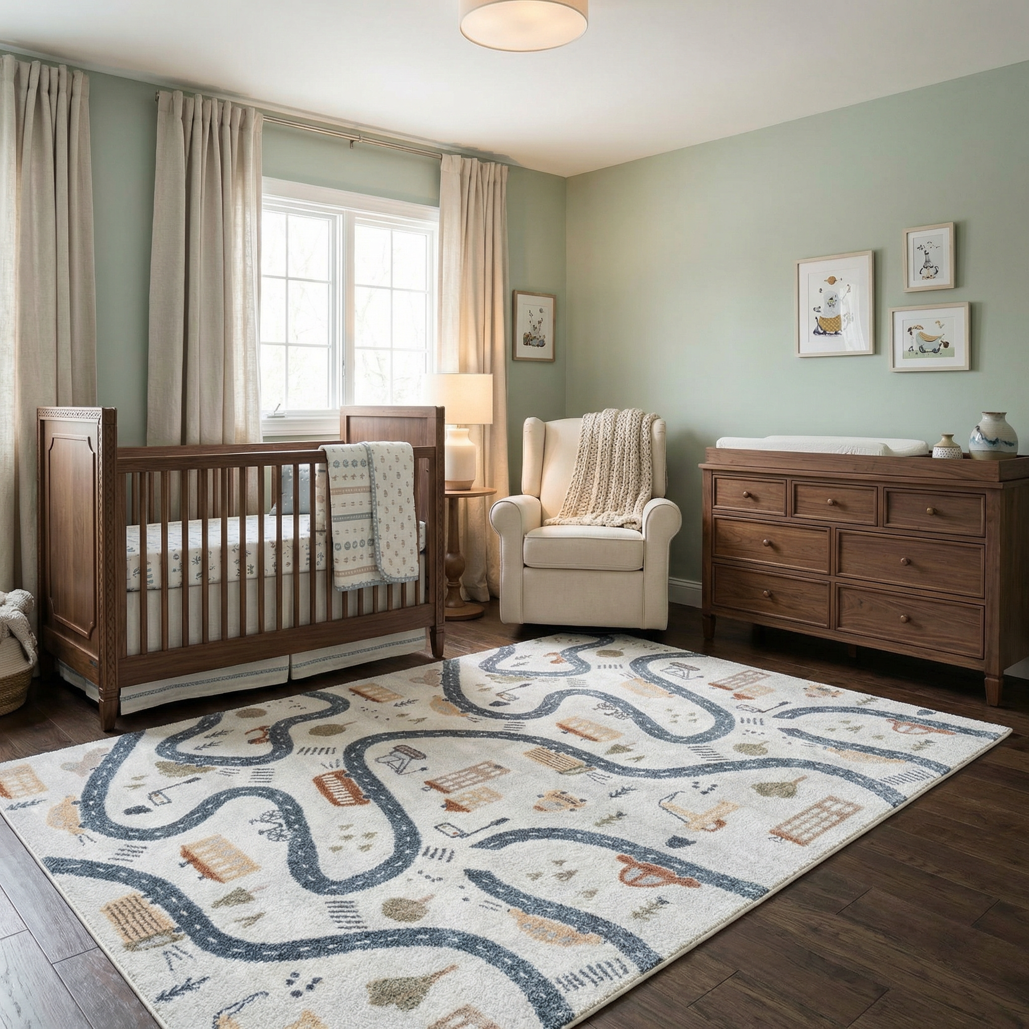 Mave Roads Washable Rug for Kids by Boutique Rugs