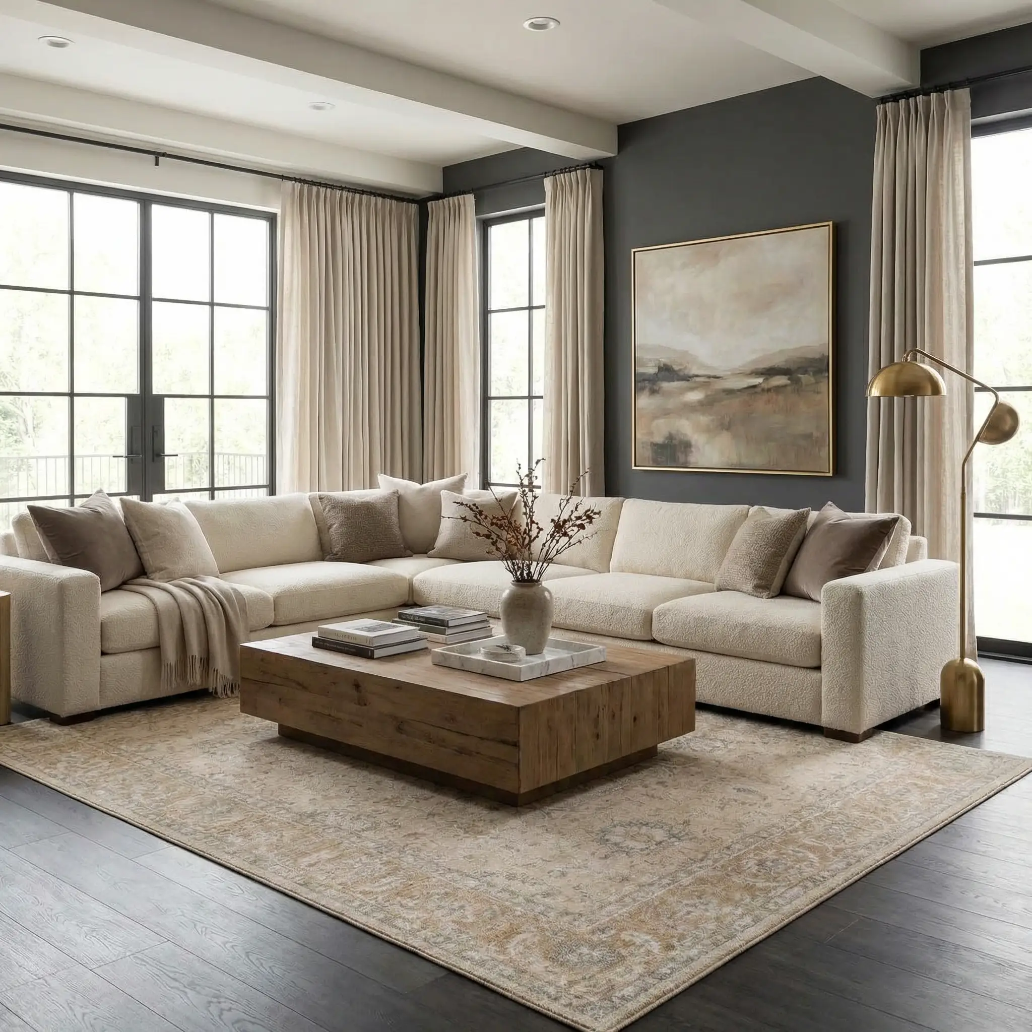 Airlia Cream Thick Luxe Area Rug by Boutique Rugs