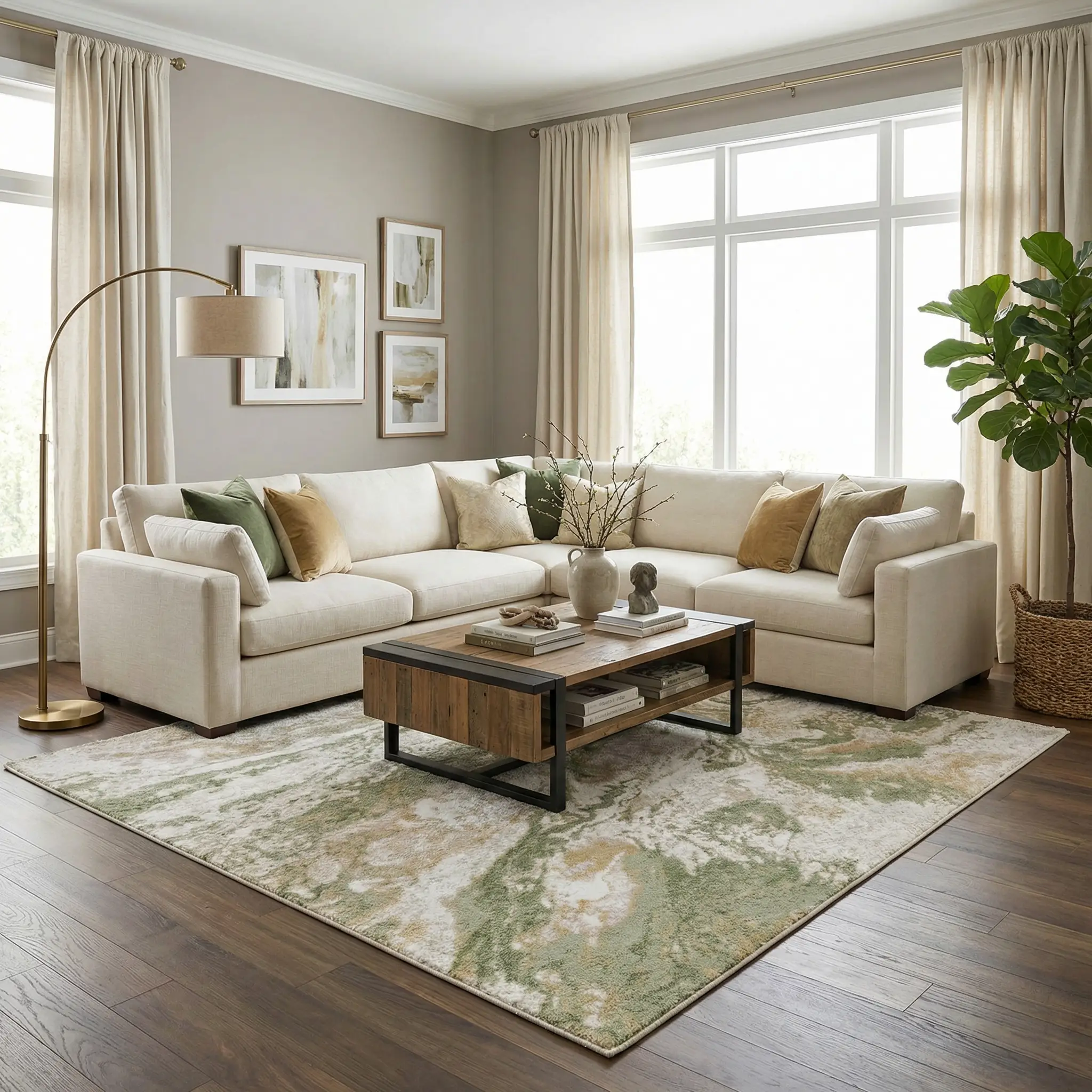 Lively Marble Green Area Rug by Boutique Rugs