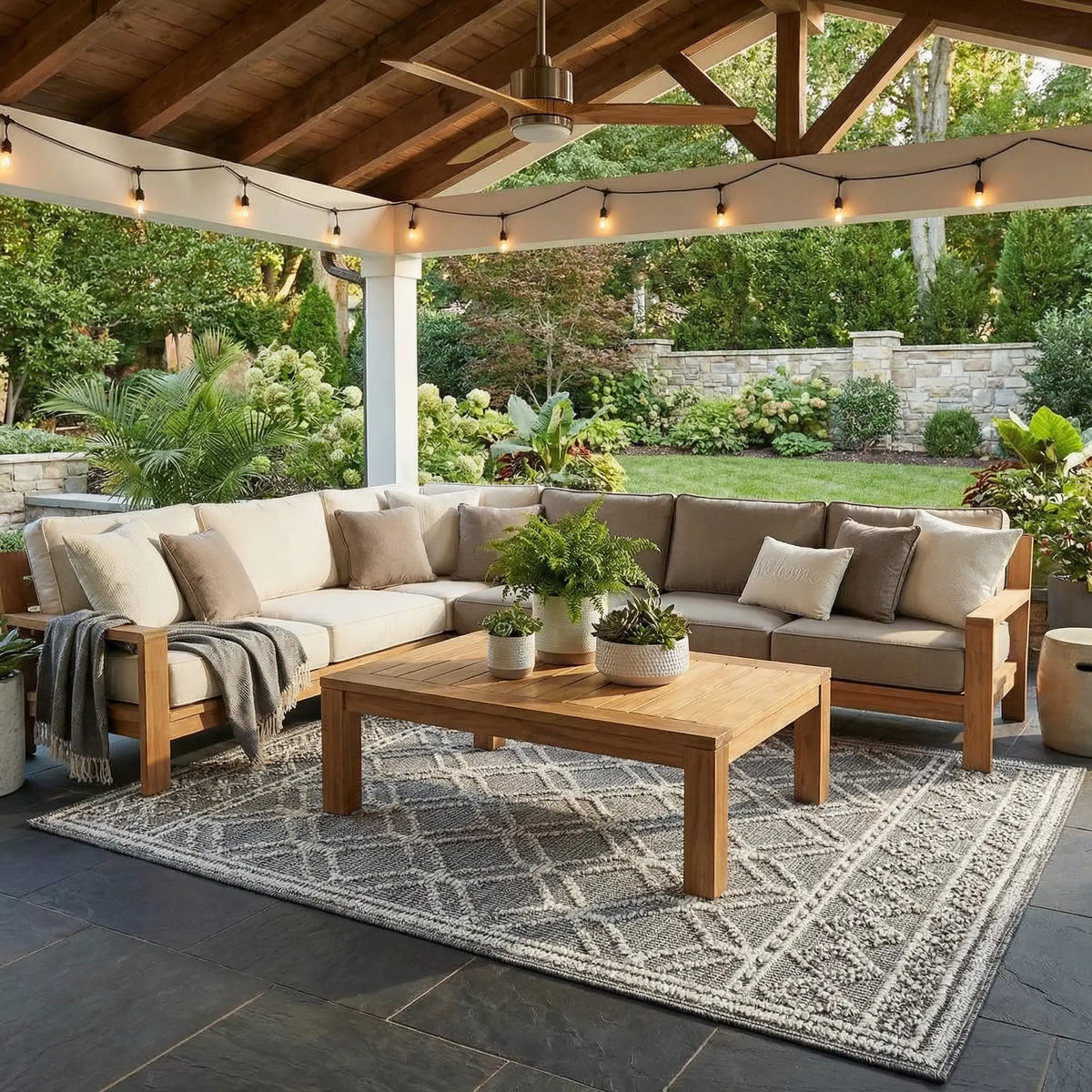 Diah Black & Bone Outdoor Area Rug - Clearance, photo 2 of 20
