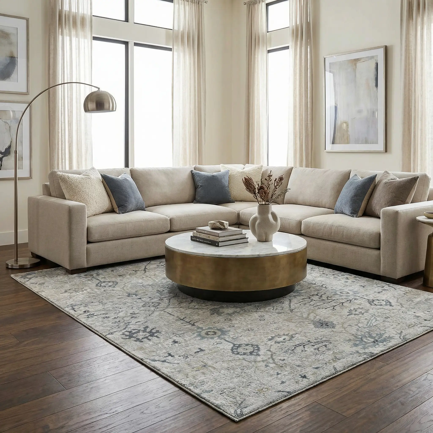Barkisland Thick Luxe Oushak Rug by Boutique Rugs