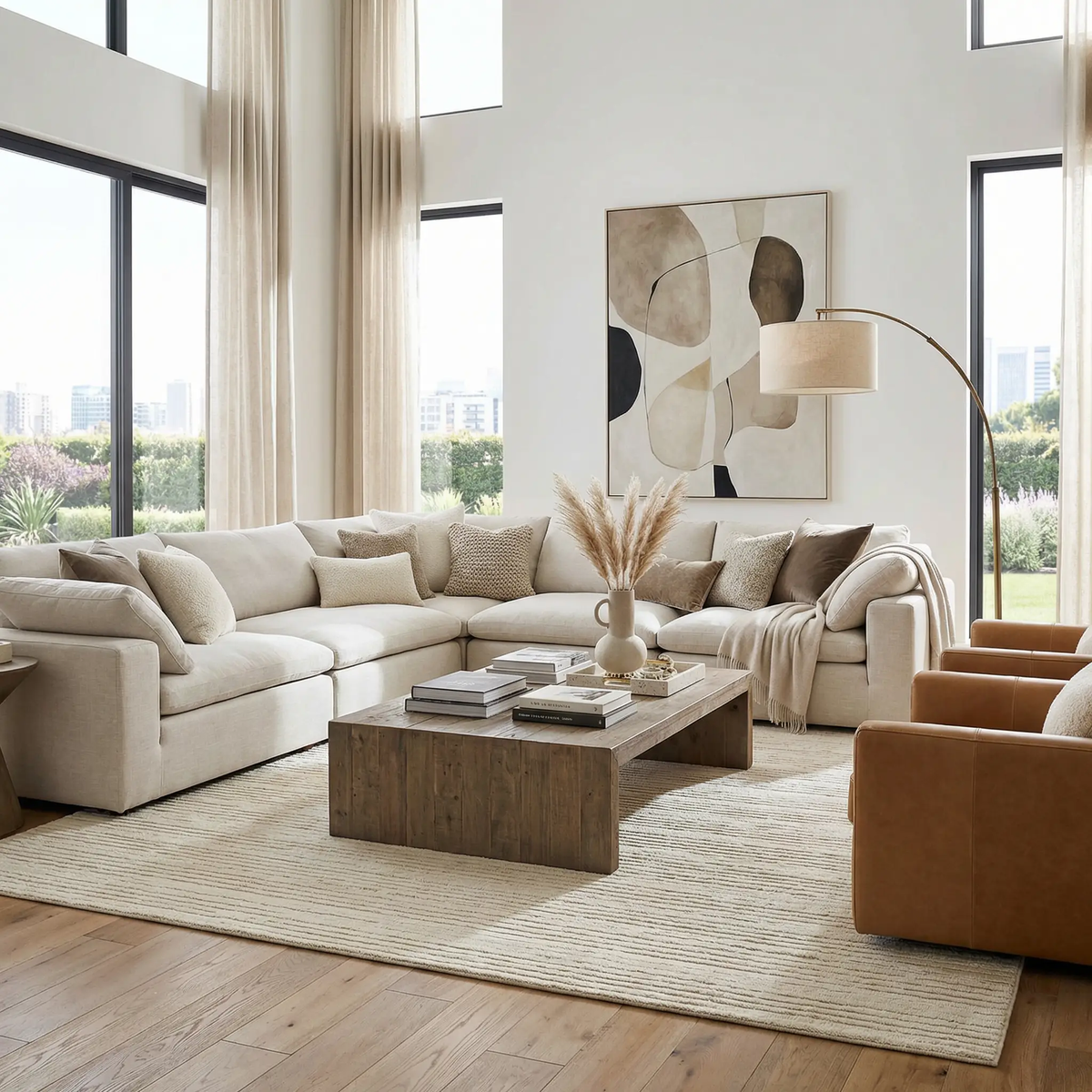 Ibarra Textured Ivory High/Low Pile Rug with Tassels, photo 2 of 18