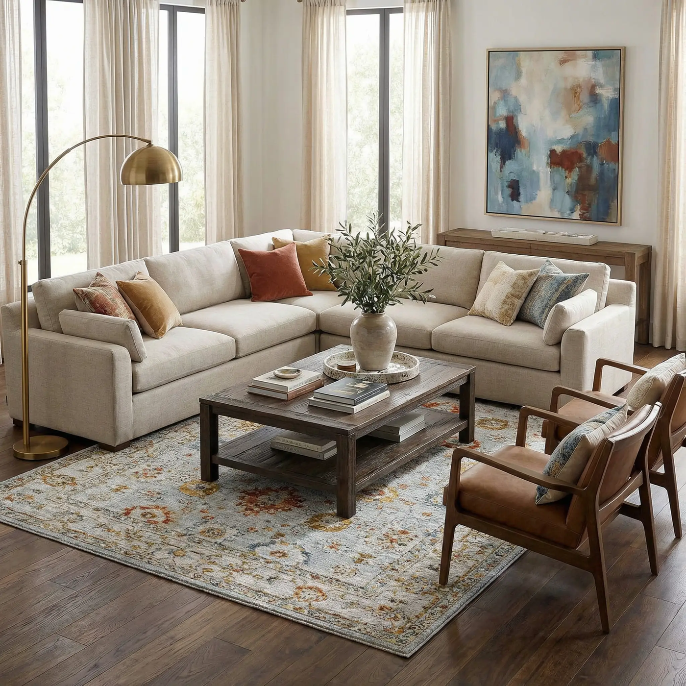Luklukan Oushak Style Floral Rug by Boutique Rugs