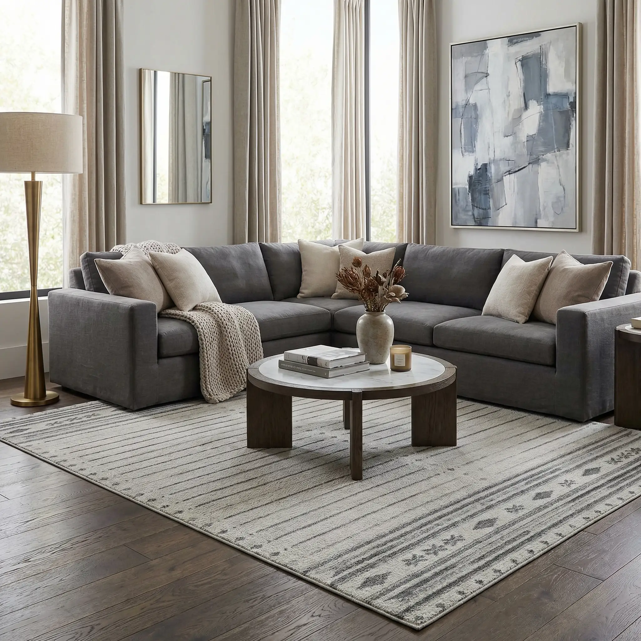 Tigri Aztec Ivory & Gray 2325 Area Rug - Clearance by Boutique Rugs