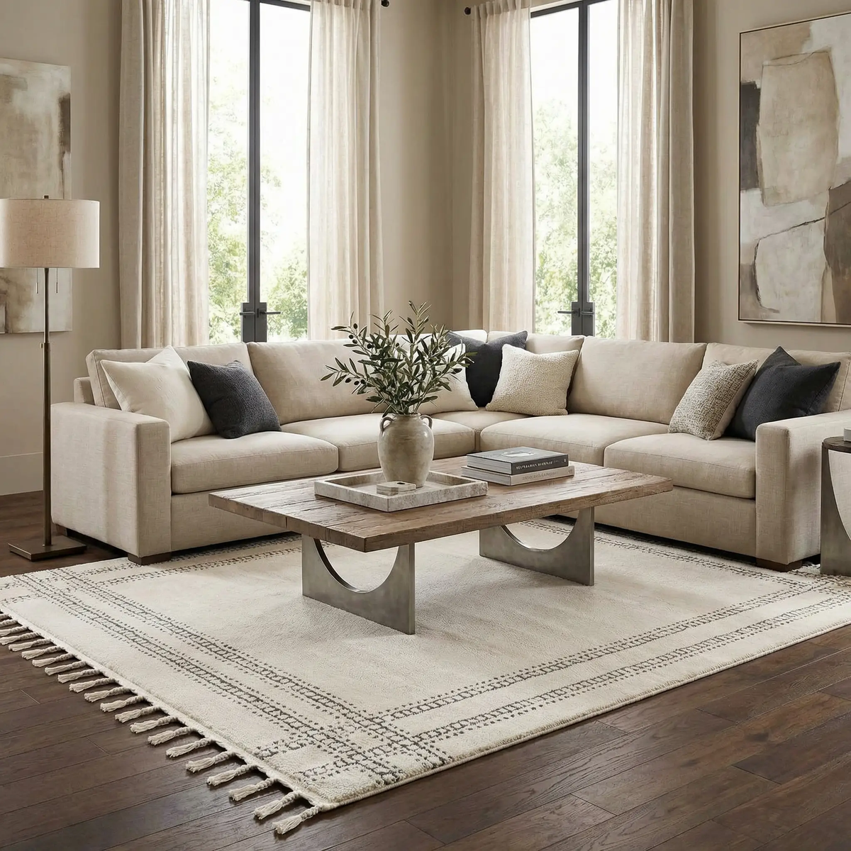 Ryuu Ivory & Gray Area Rug, photo 2 of 18