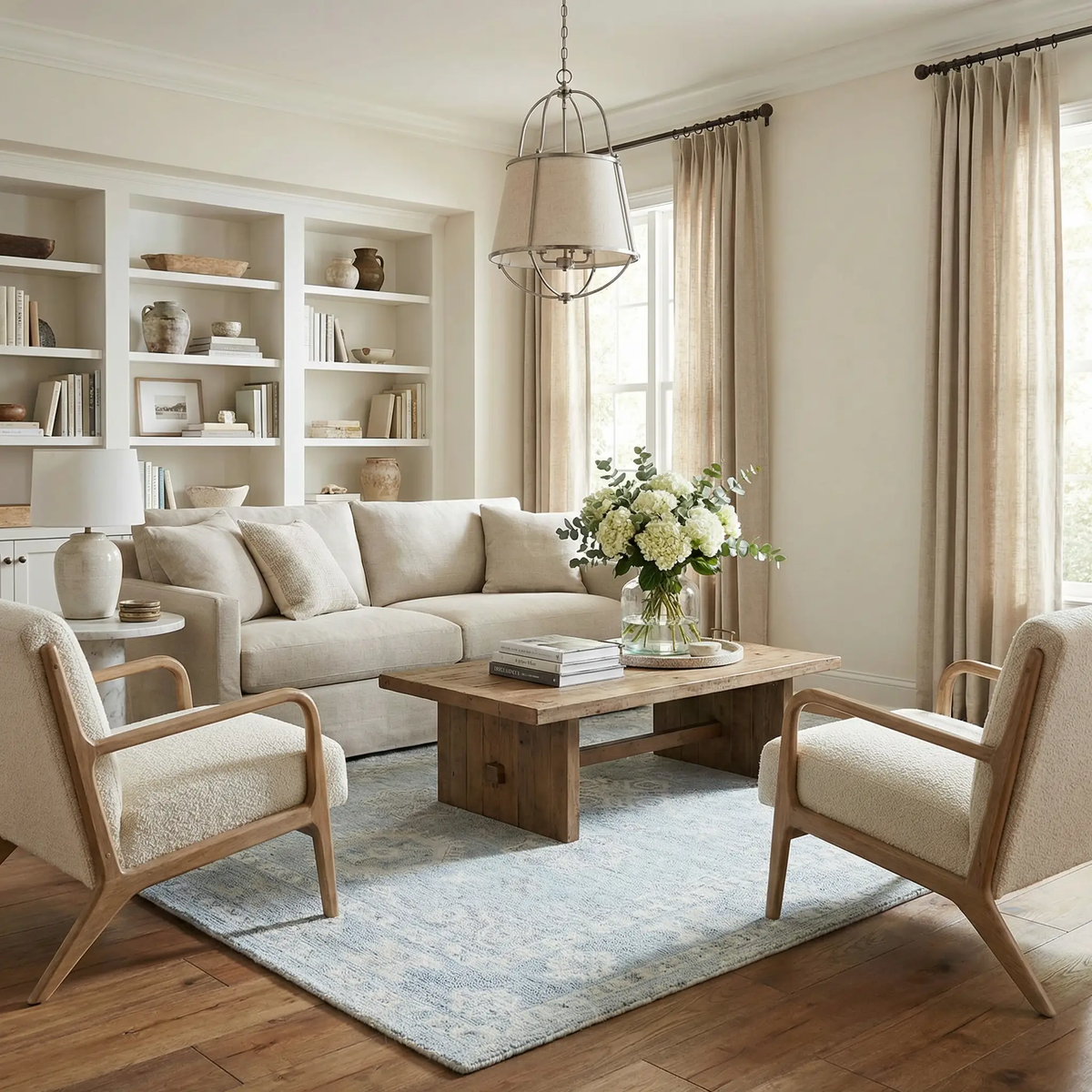Calderbank Sky Blue Wool-Blend Area Rug, photo 2 of 9
