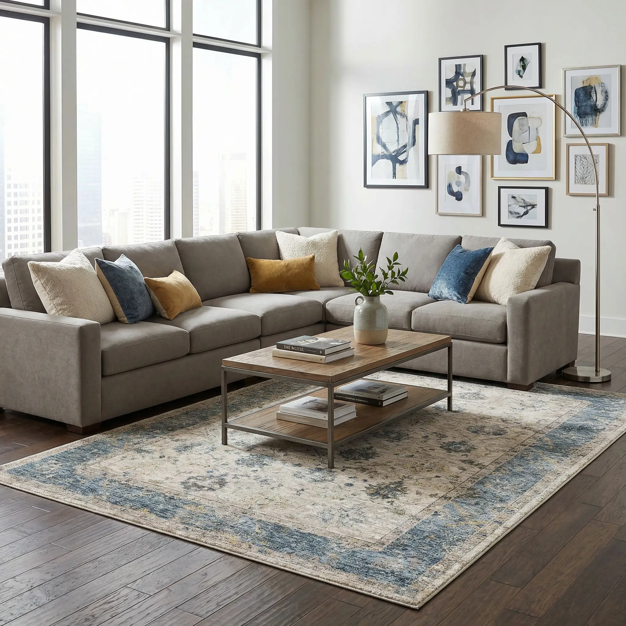 Wilkie Blue Persian Rug by Boutique Rugs
