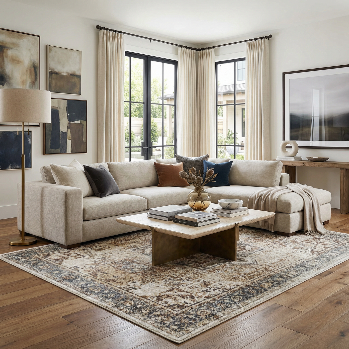 Heritage Style Flat Pile Washable Rug by Boutique Rugs