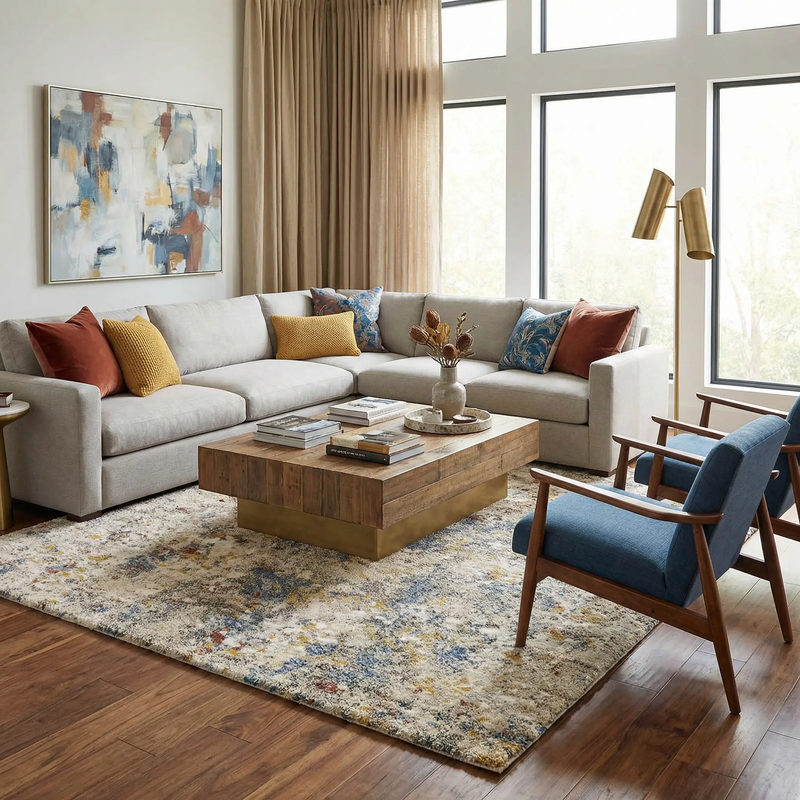 Rock Pattern Thick Area Rug by Boutique Rugs