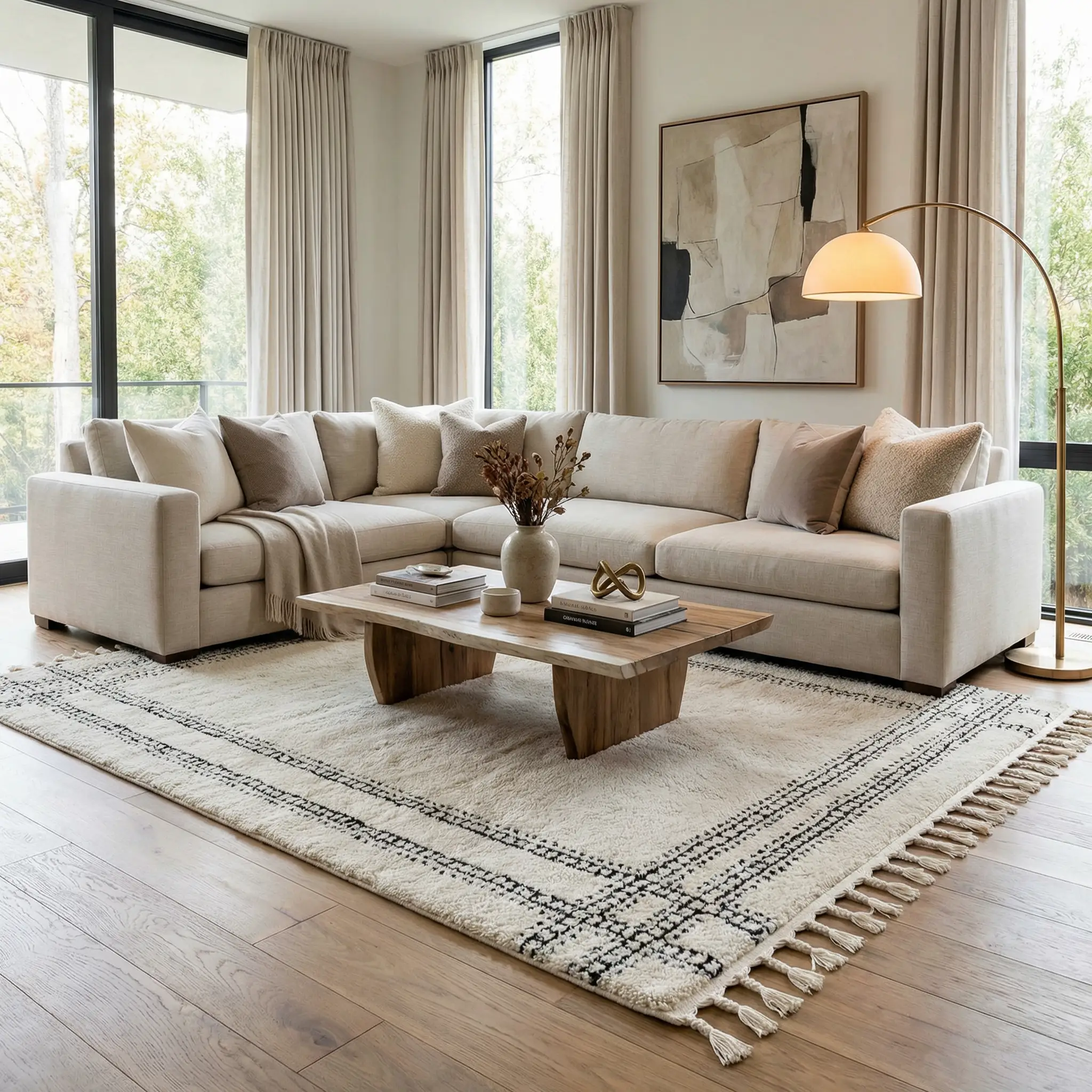 Ryuu Black & White Area Rug - Clearance by Boutique Rugs