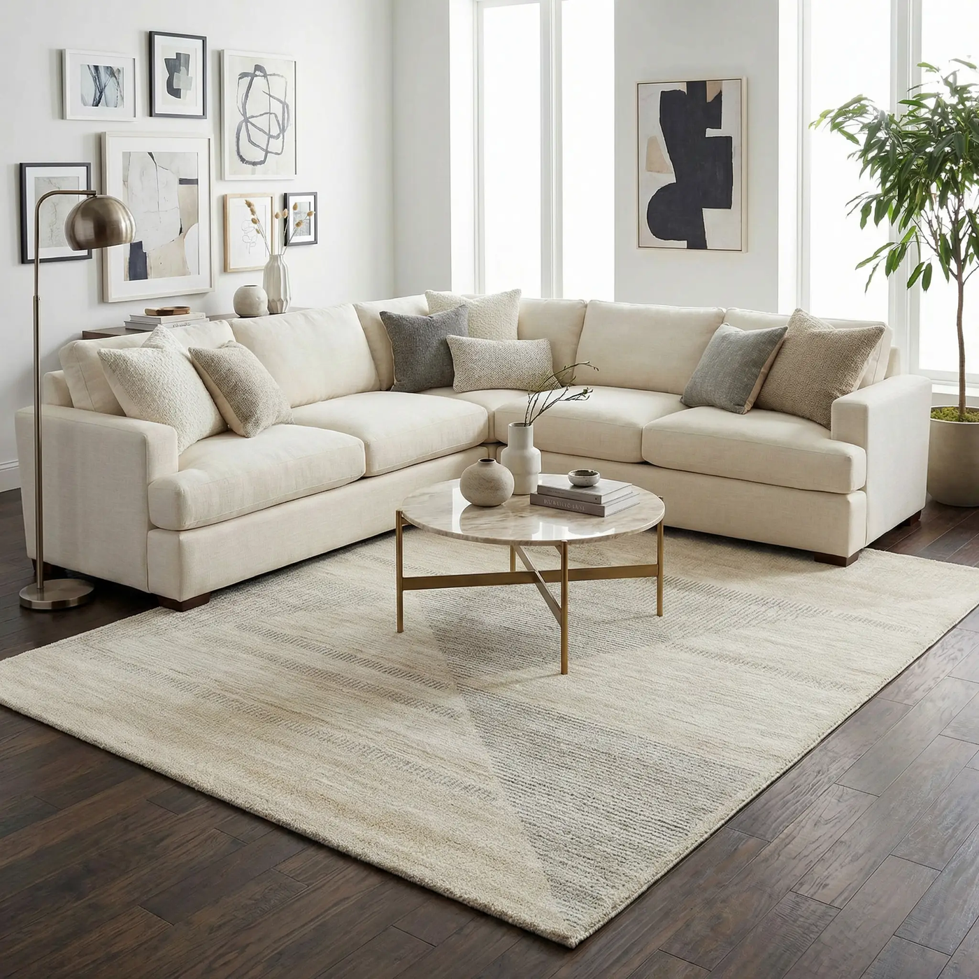 Chizu Geometric Neutral Luxe Rug by Boutique Rugs