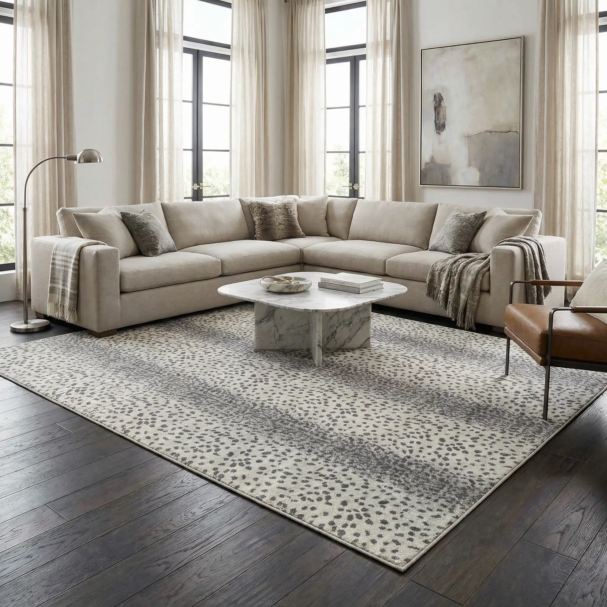 Pointblank Gray Antelope Print Rug by Boutique Rugs
