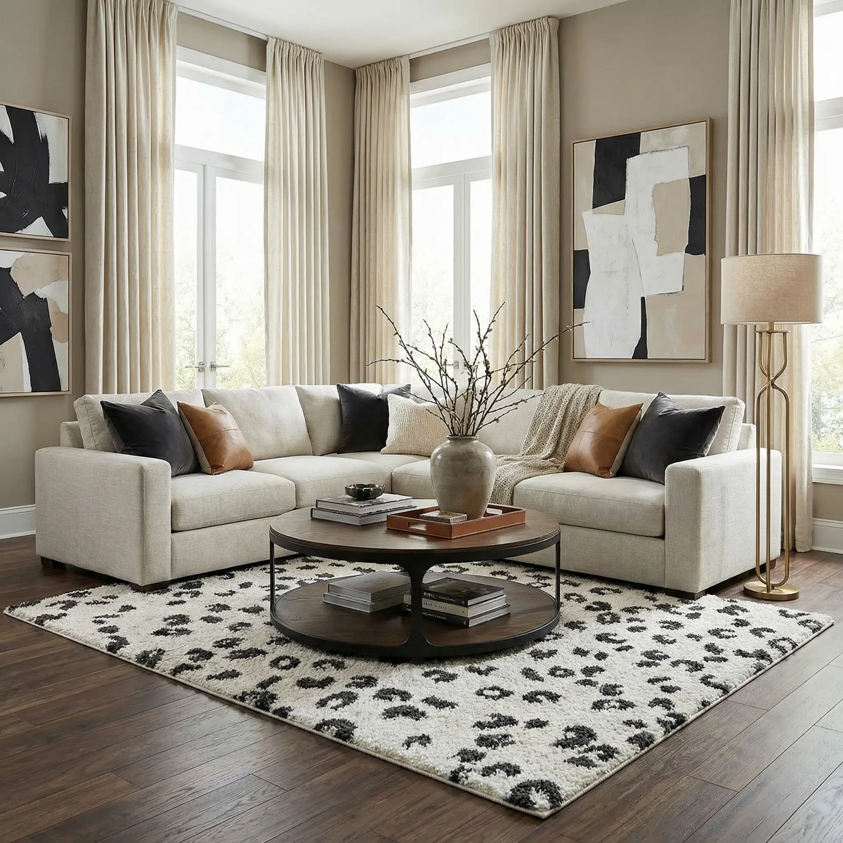 Zhen Black Spots Leopard Rug - Clearance, photo 2 of 20