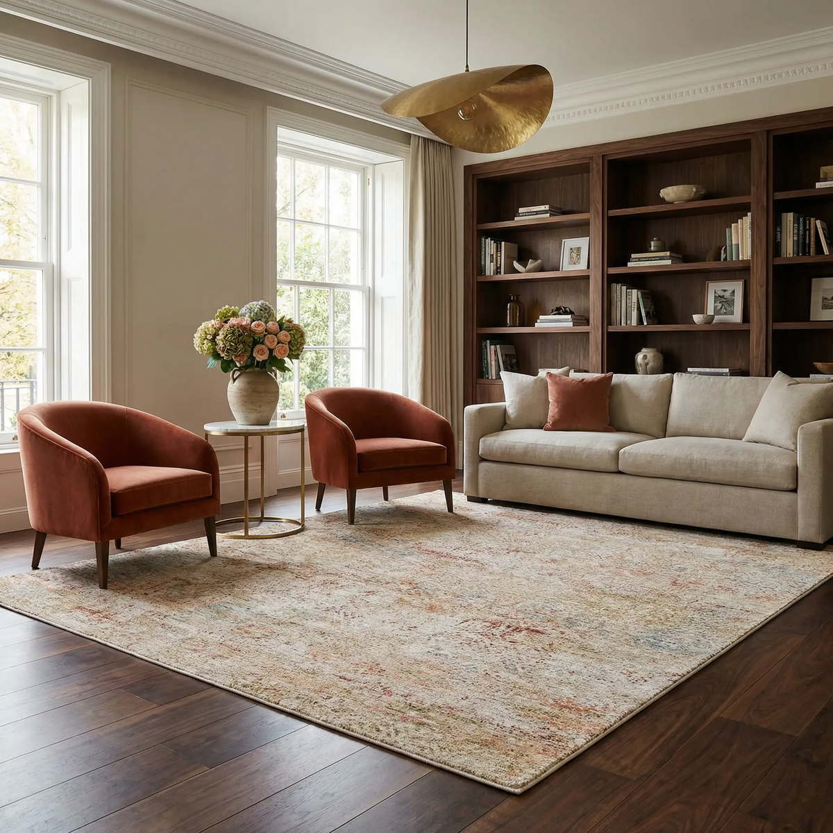 Sava Rust Rich Textured Traditional Rug, photo 2 of 12