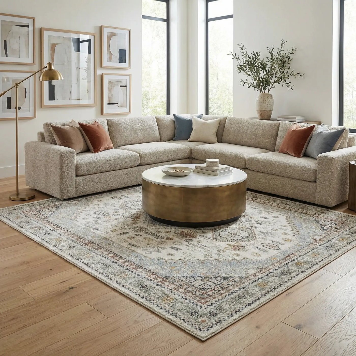Kouta Cream Area Rug by Boutique Rugs