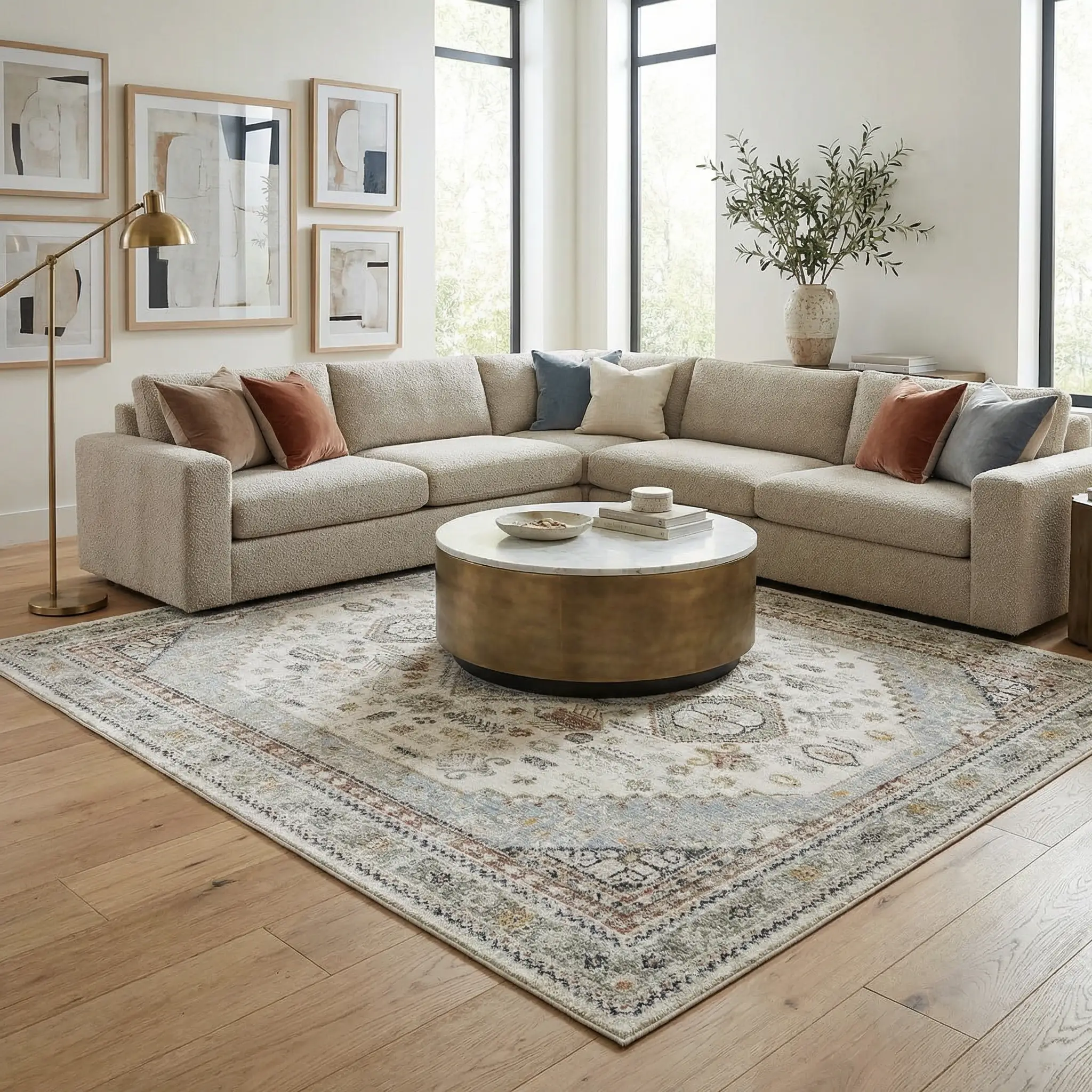 Kouta Cream Area Rug by Boutique Rugs