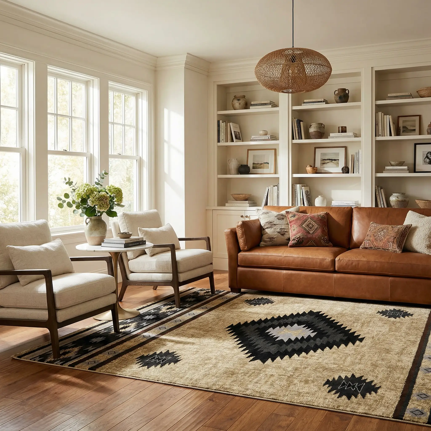 Buckhaven Brown Aztec Carpet by Boutique Rugs