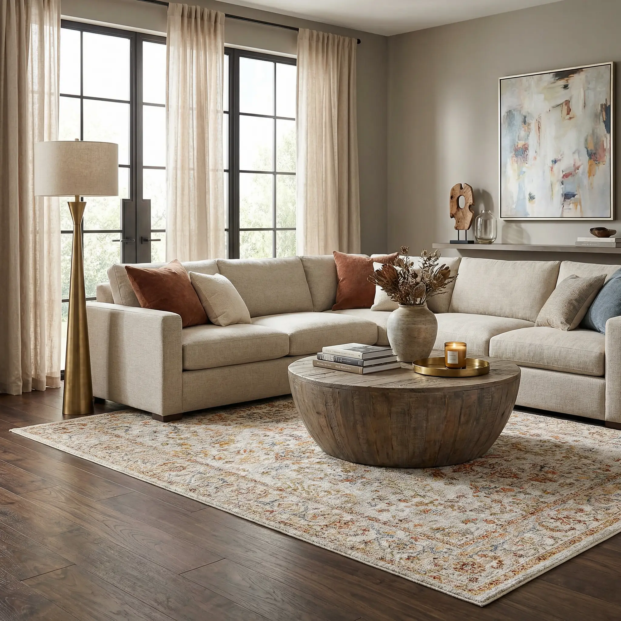 Asabi Beige Textured Rug with Fringes by Boutique Rugs