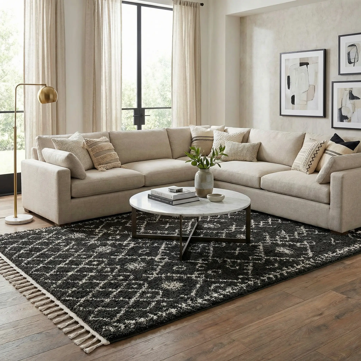 Thetford Black Berber Shag Rug - Clearance, photo 2 of 20