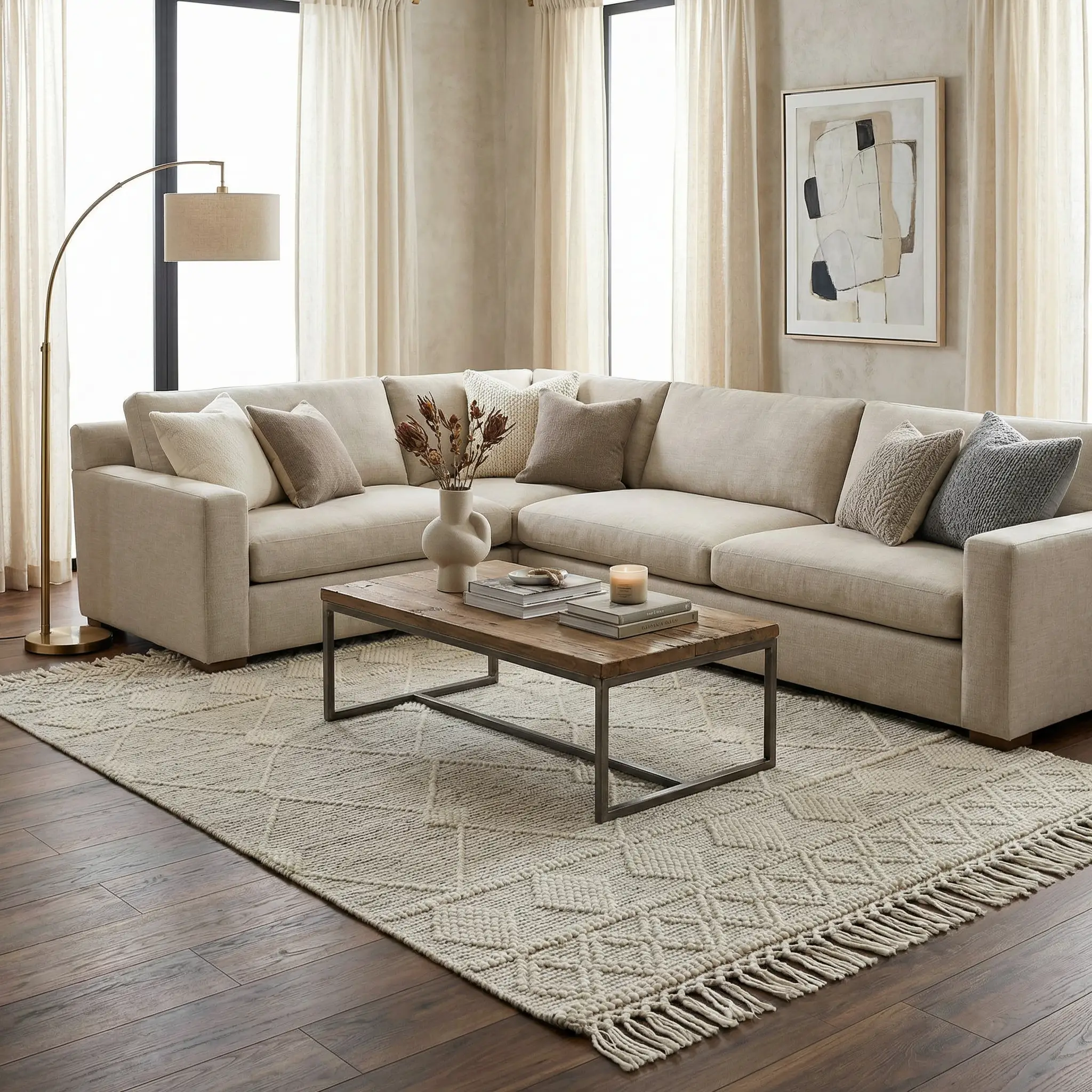 Hemingway Wool Rug with Tassels - Clearance by Boutique Rugs