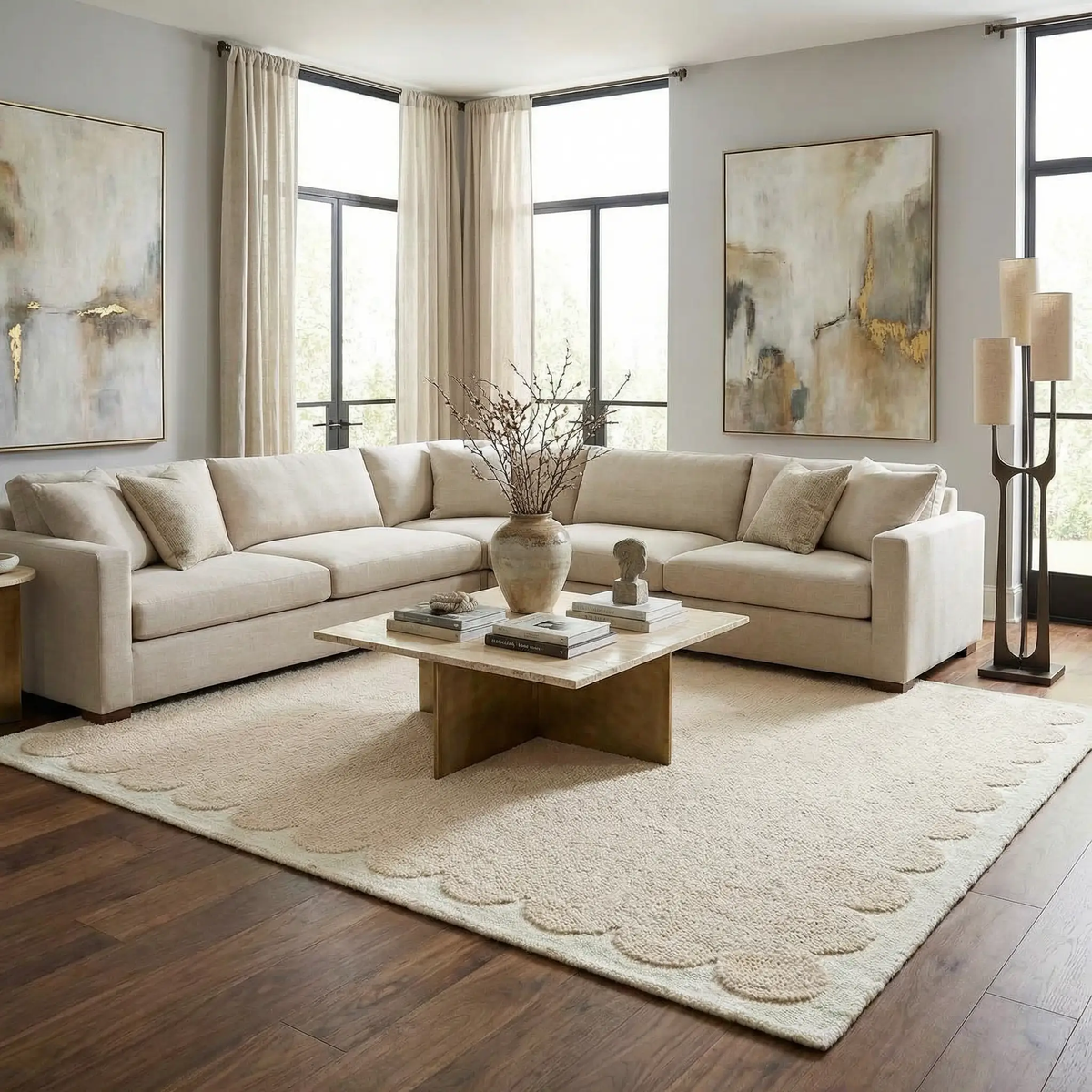 Lytufa Modern Art Deco Handmade Area Rug, photo 2 of 9